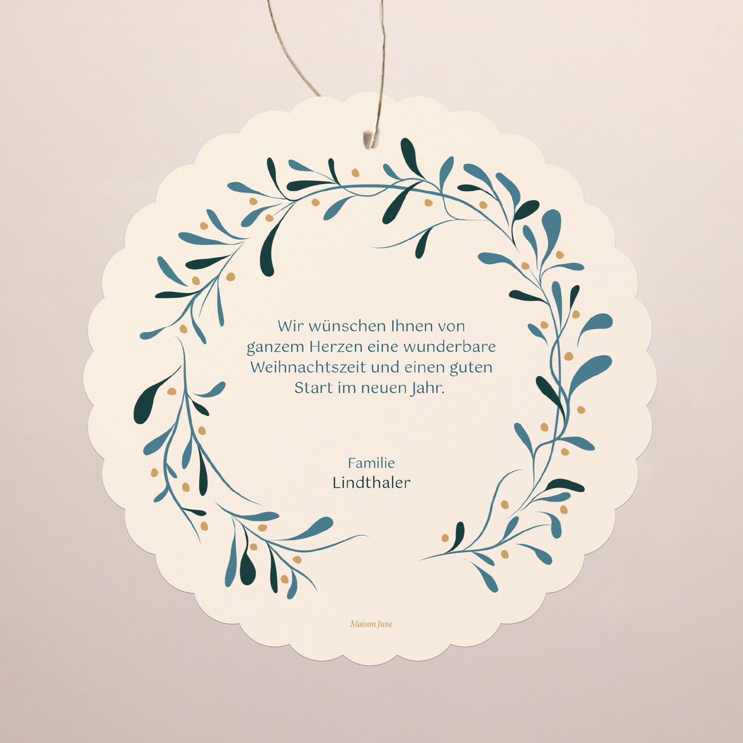 Weihnachtskarte Weihnachten Zum Aufhängen Eibe und Glück foto N° 2