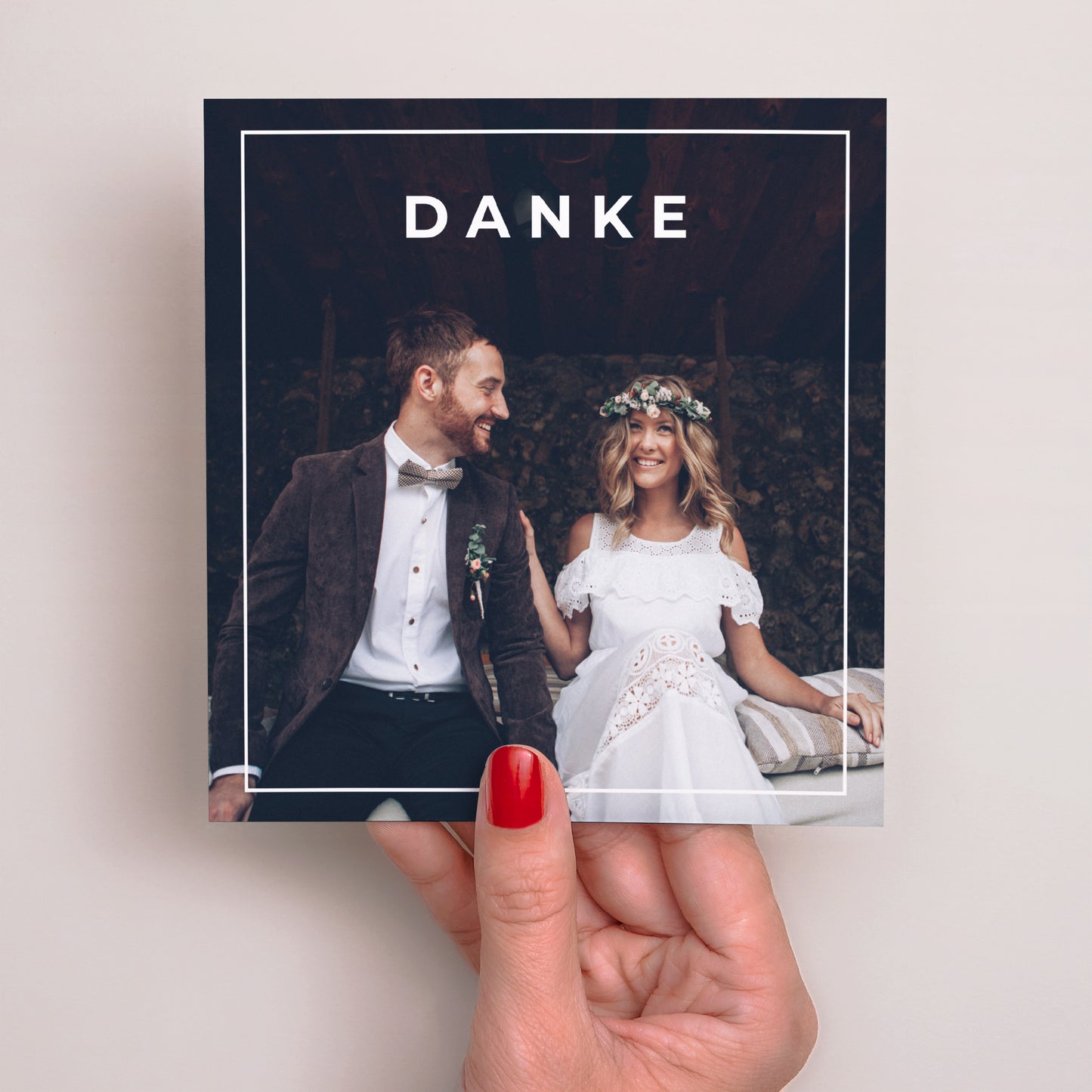 Dankeskarte Hochzeit Quadrat unvergessliche Erinnerungen foto N° 2