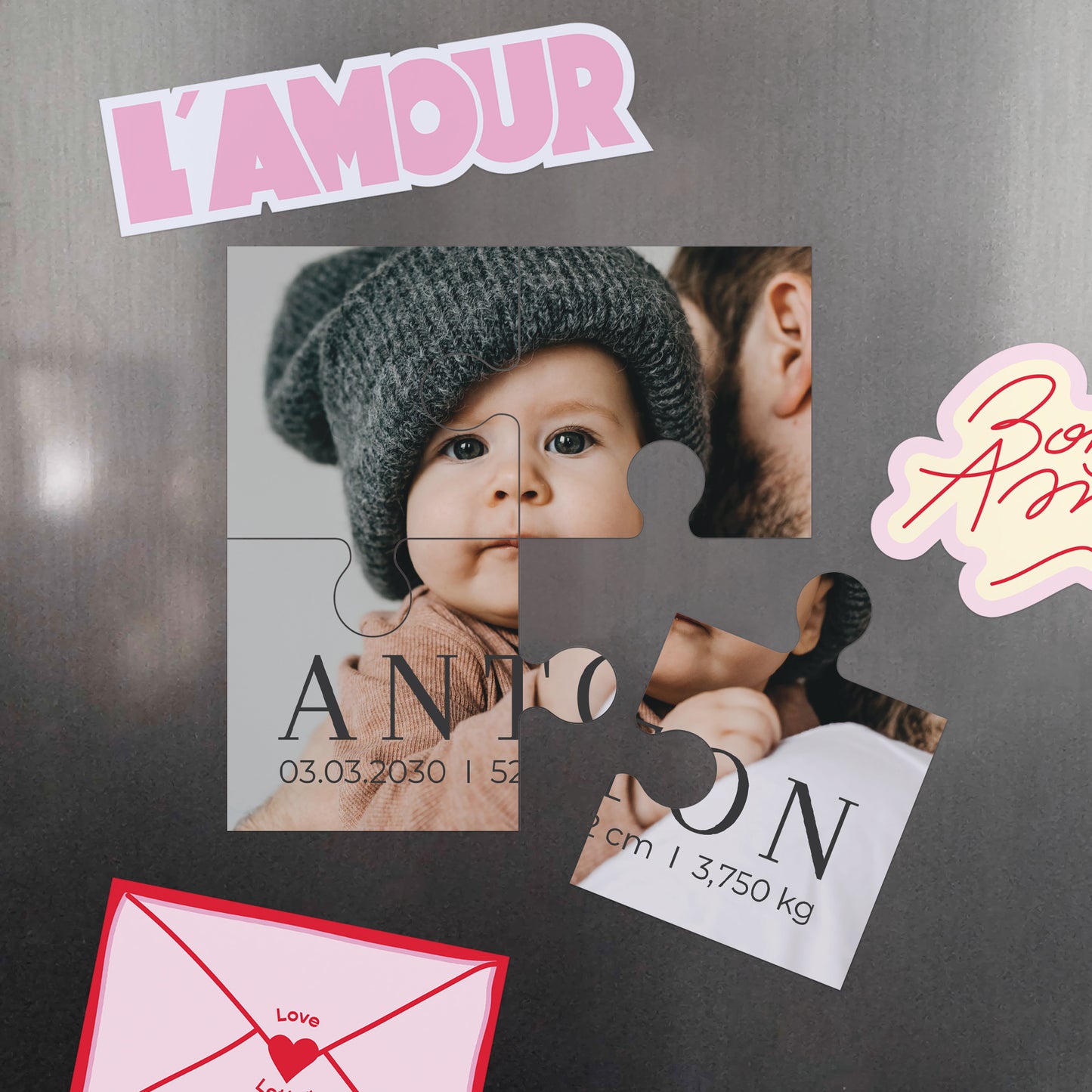 Geburtskarte Magnetpuzzle 4 Teile Rate mal, wer ich bin? foto N° 4