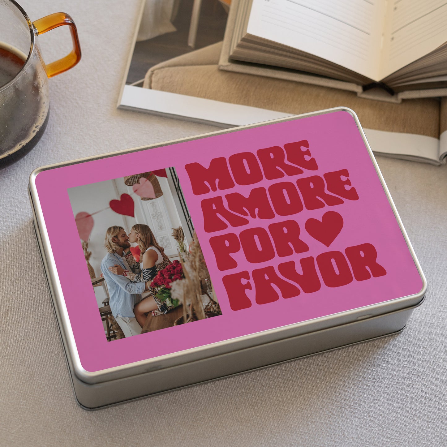 Metalldose Objekte Rechteck More amor por favor foto N° 2