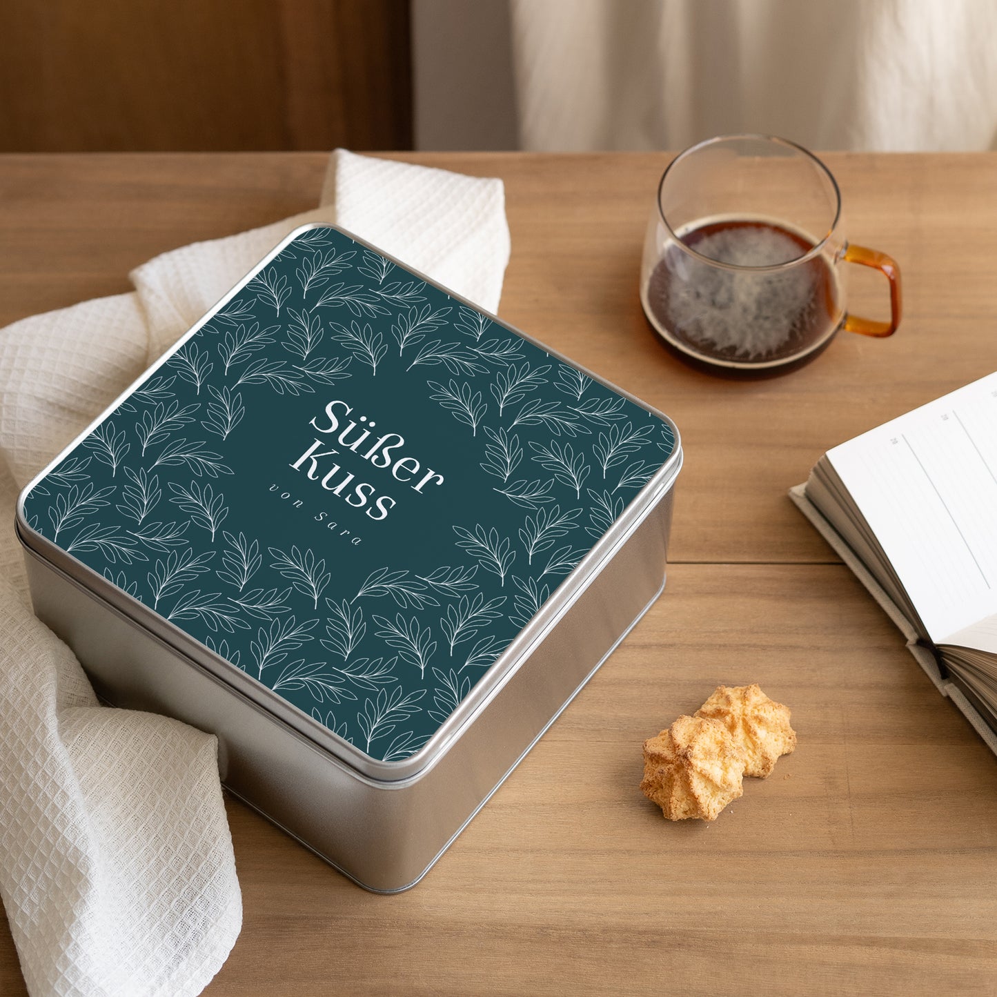 Metalldose Objekte Quadratisch Süßer Kuss foto N° 2