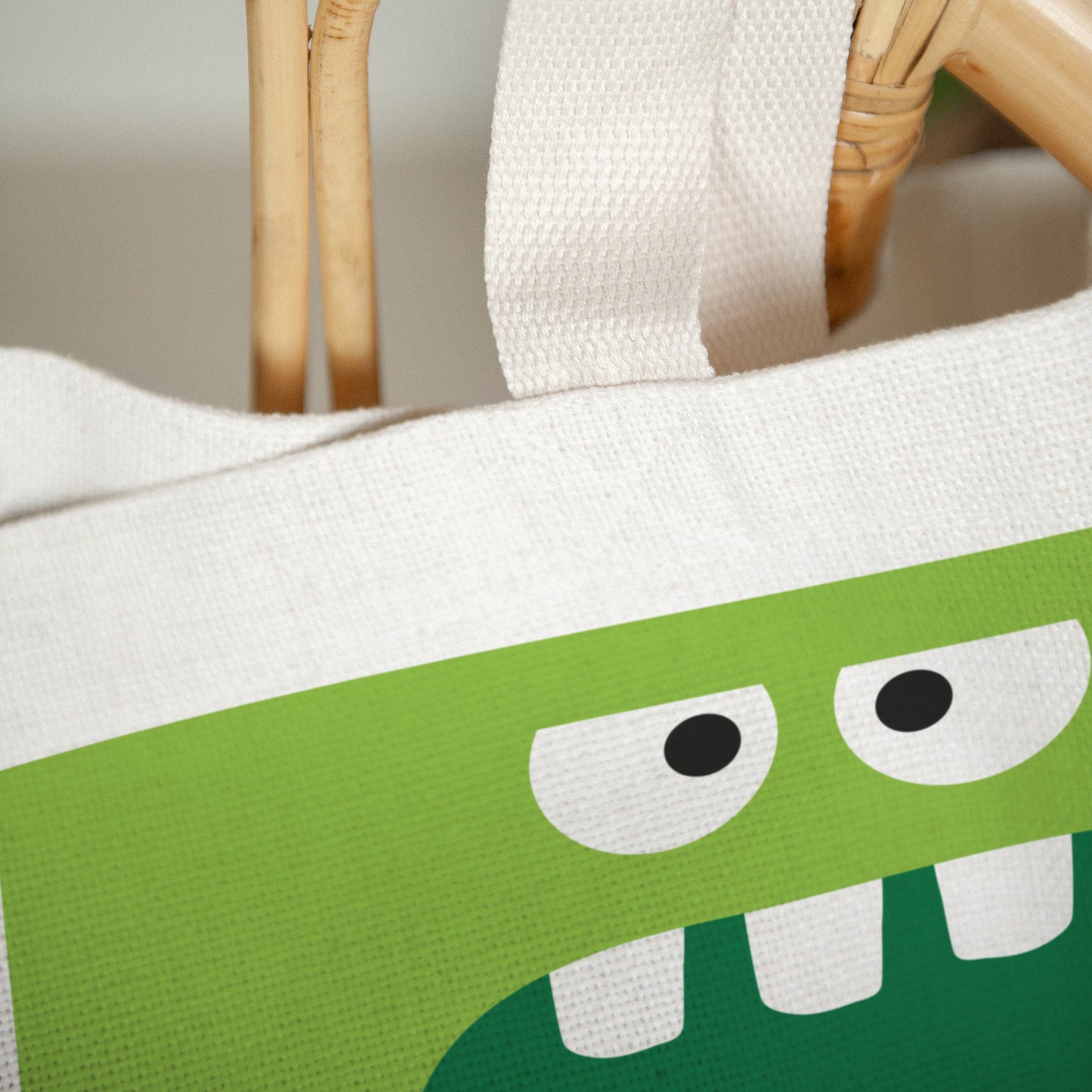 Tote bag Objekte Tragehenkel Grünes Monster foto N° 3