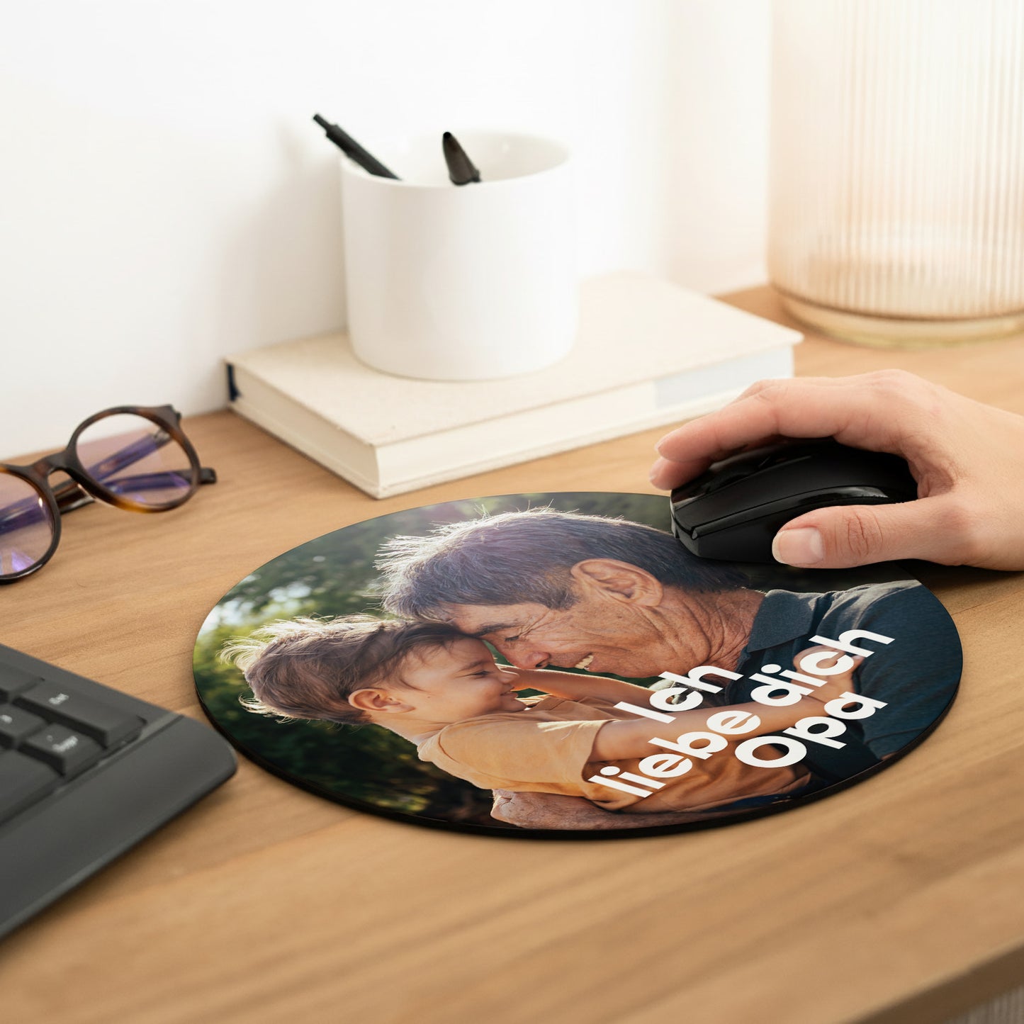 Mousepad Objekte Rund Opa lieben foto N° 2