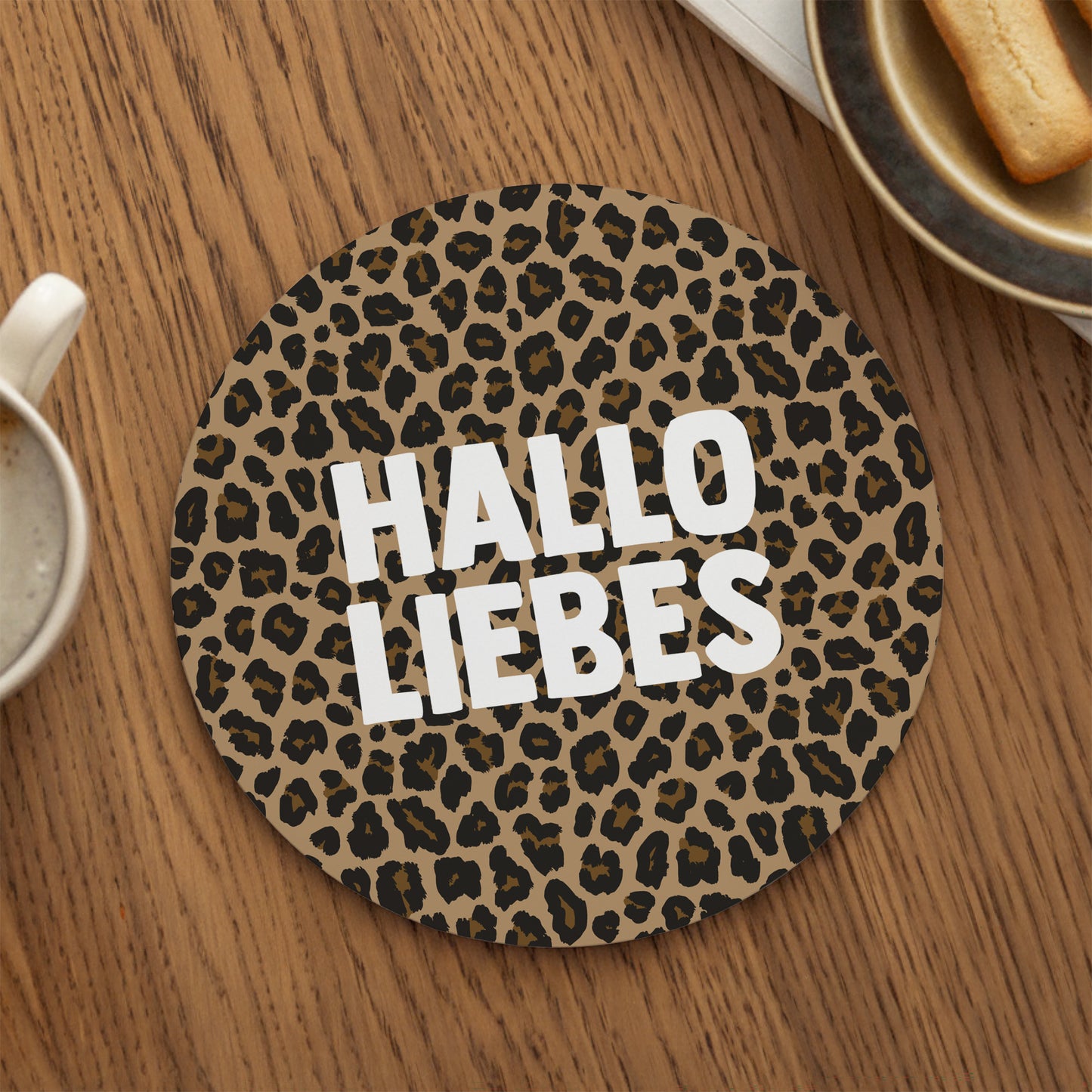 Mousepad Objekte Rund Hallo Liebes-Leopard foto N° 1
