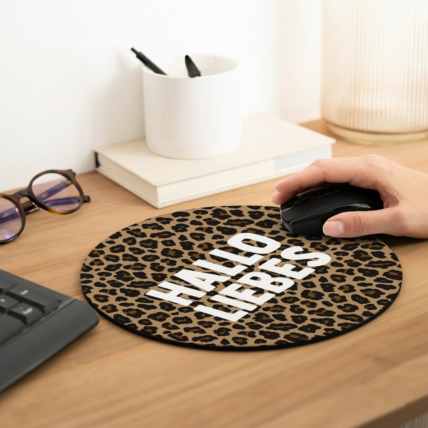 Mousepad Objekte Rund Hallo Liebes-Leopard foto N° 2