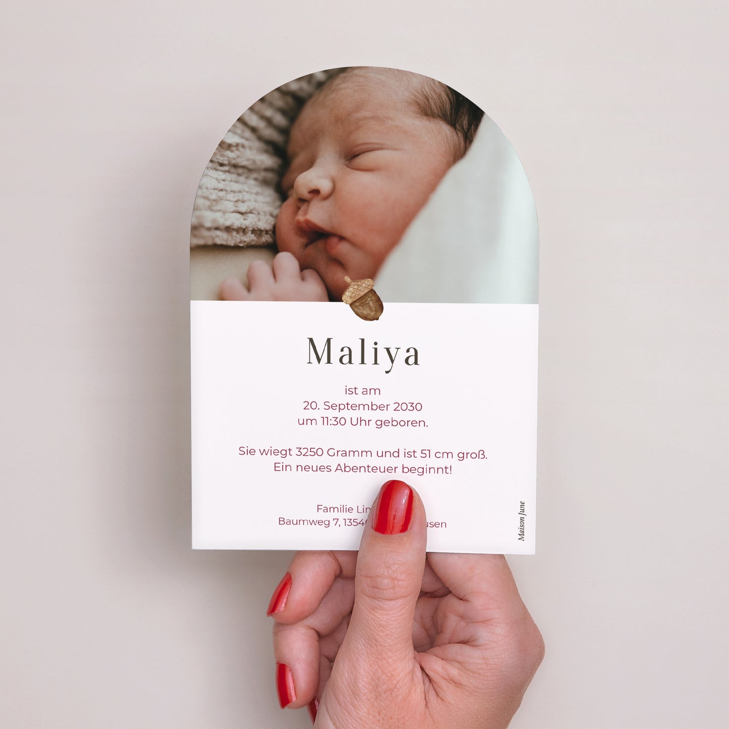 Geburtskarte Kleine Arche Baby Herbst II foto N° 3