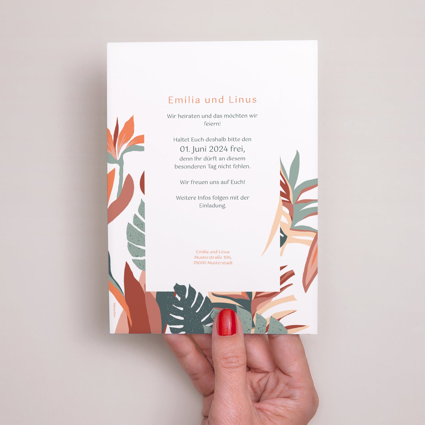 Hochzeitseinladung Tropische Liebe foto N° 3