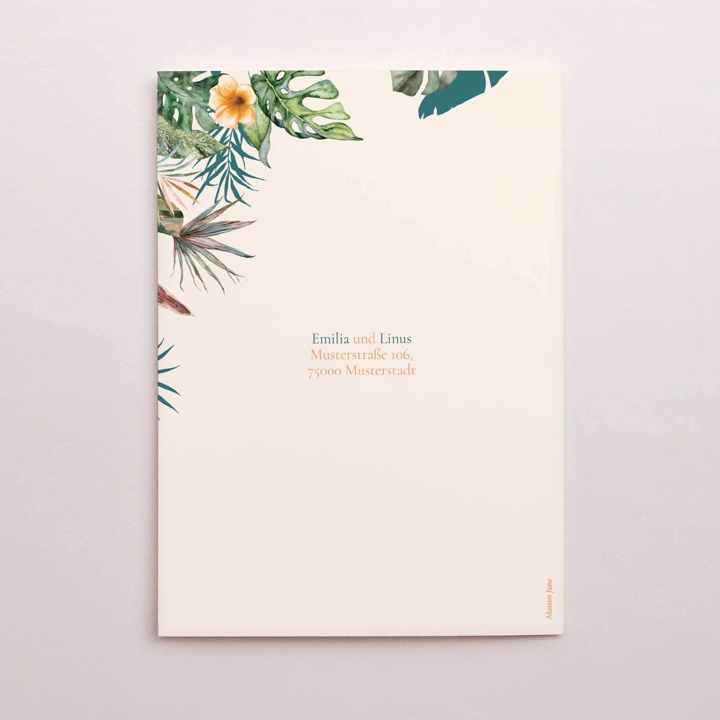 Hochzeitseinladung Doppelflügelporträt Tropische Hochzeit foto N° 3