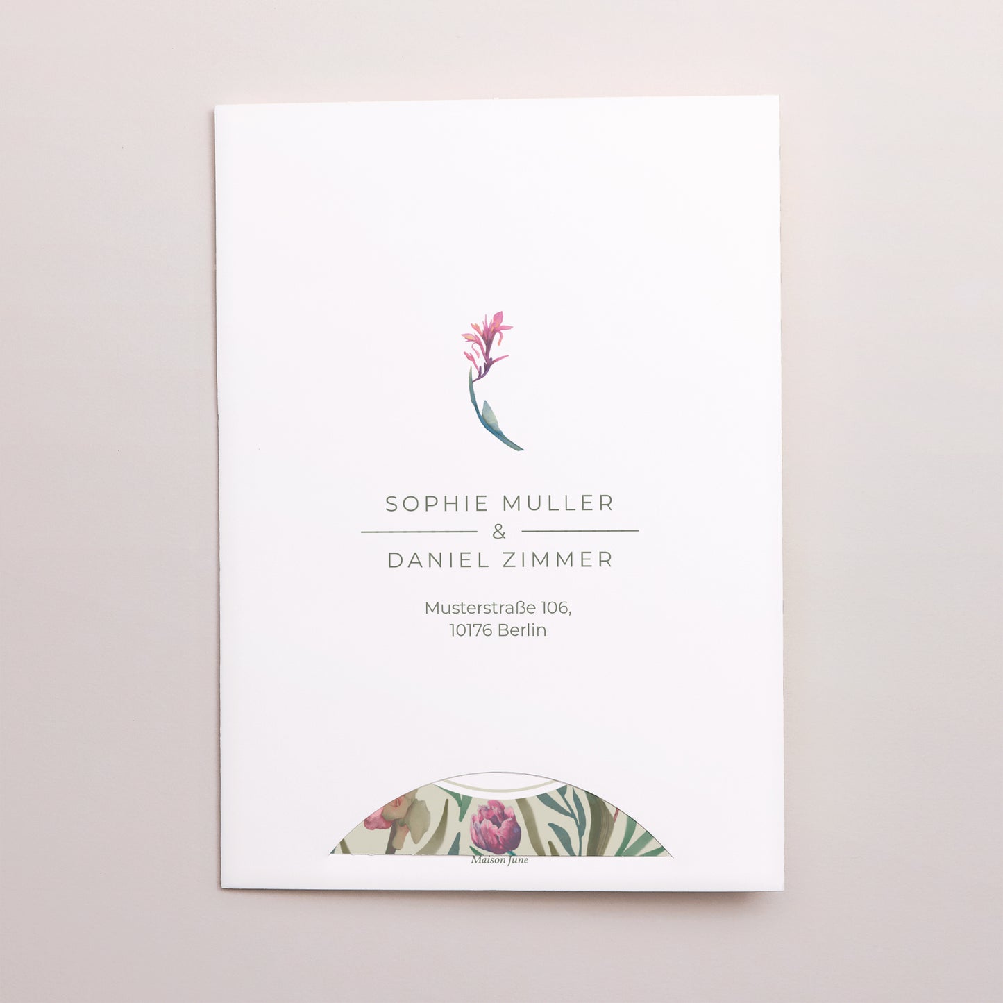 Hochzeitseinladung Hülle für 2 Karten Romantische Blumen foto N° 4