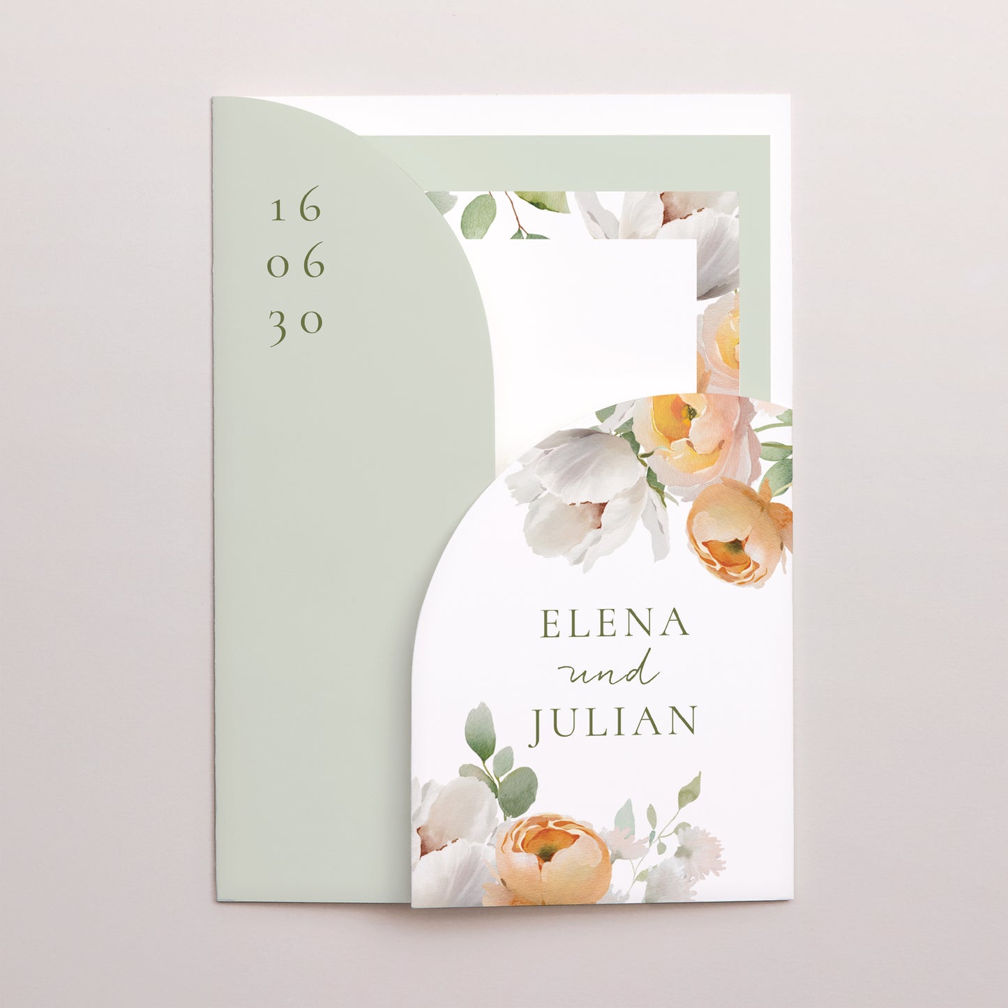 Hochzeitseinladung Hülle für 2 Karten Romantische Blumen foto N° 1