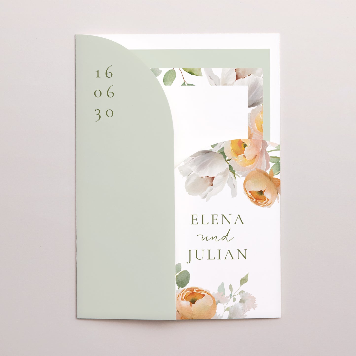 Hochzeitseinladung Hülle für 2 Karten Romantische Blumen foto N° 2