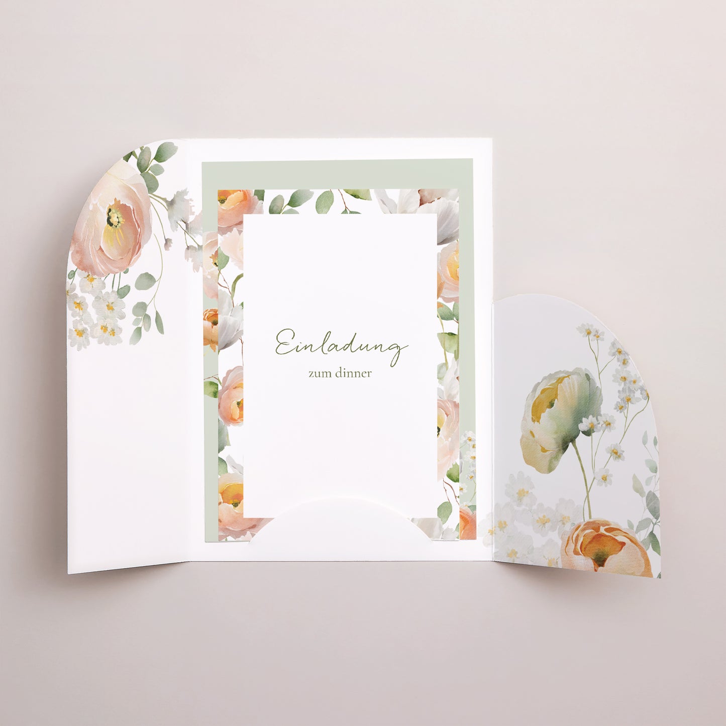 Hochzeitseinladung Hülle für 2 Karten Romantische Blumen foto N° 3