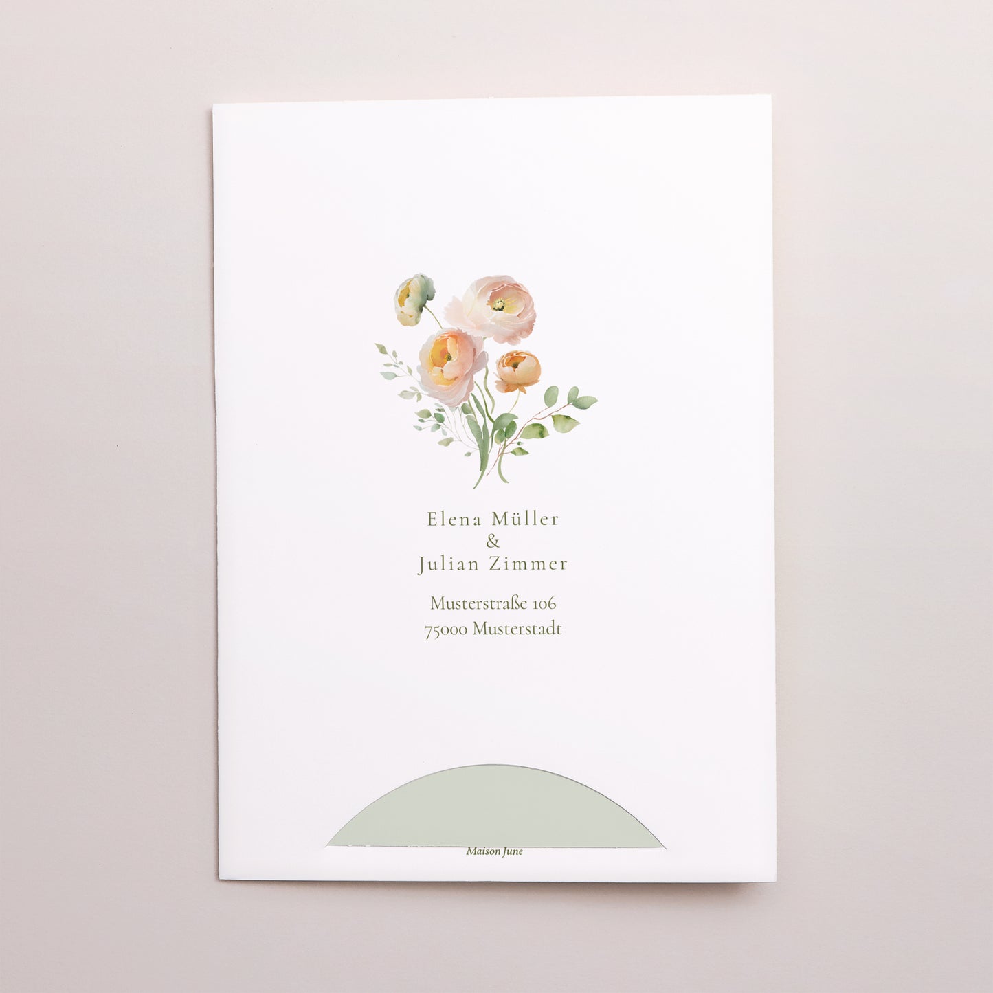 Hochzeitseinladung Hülle für 2 Karten Romantische Blumen foto N° 5