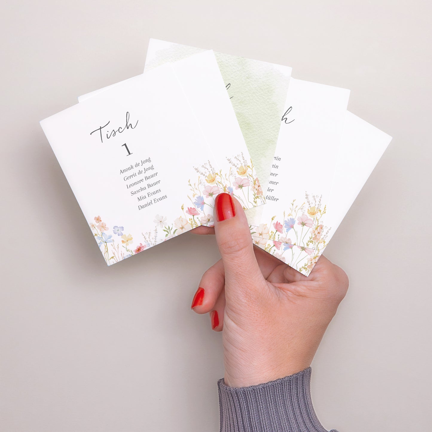 Sitzplan Hochzeit Pack von 12 Wildblumenkranz foto N° 3