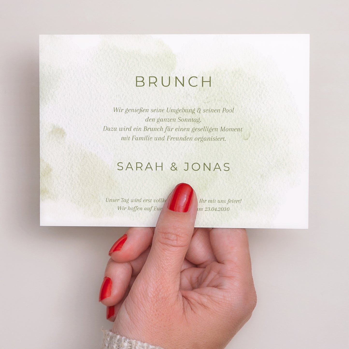 Einladungskarte Hochzeit Landschaft Wildblumenkranz foto N° 3