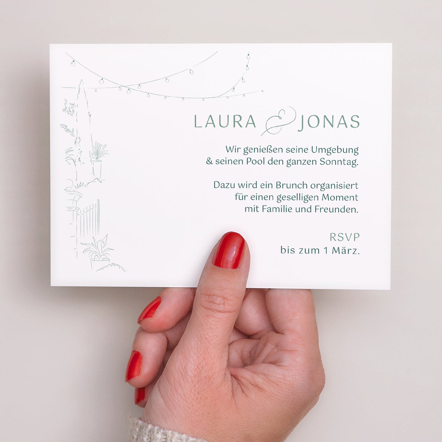 Einladungskarte Hochzeit Landschaft Das Gebiet der Aufklärung foto N° 3