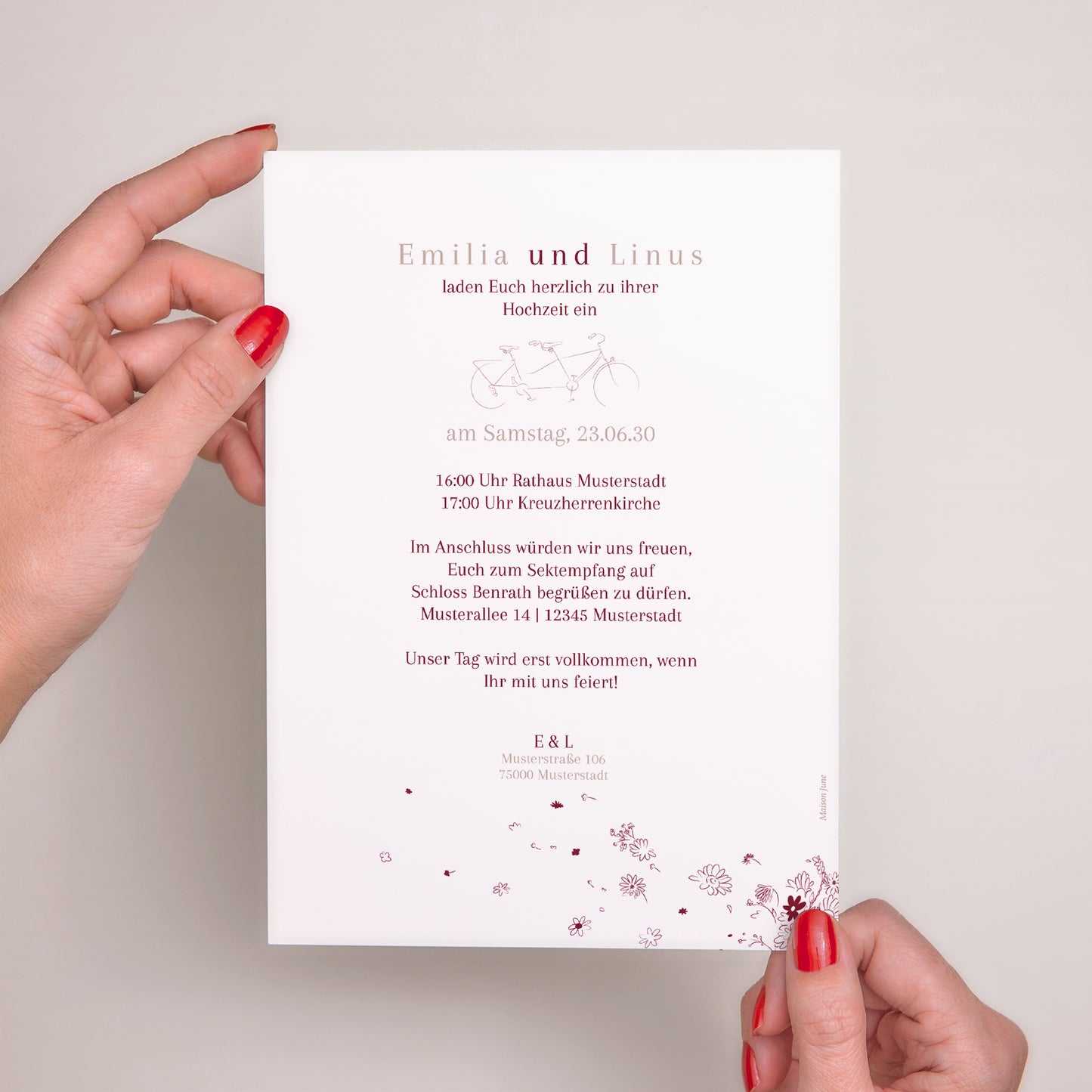 Hochzeitseinladung Porträt Tandem foto N° 3