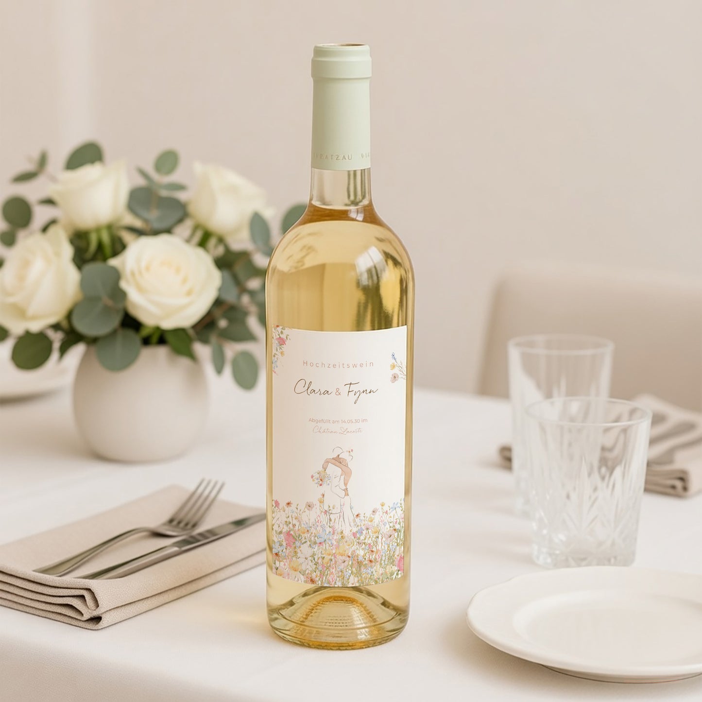 Flaschenetikett Hochzeit Porträt Liebeselend foto N° 2