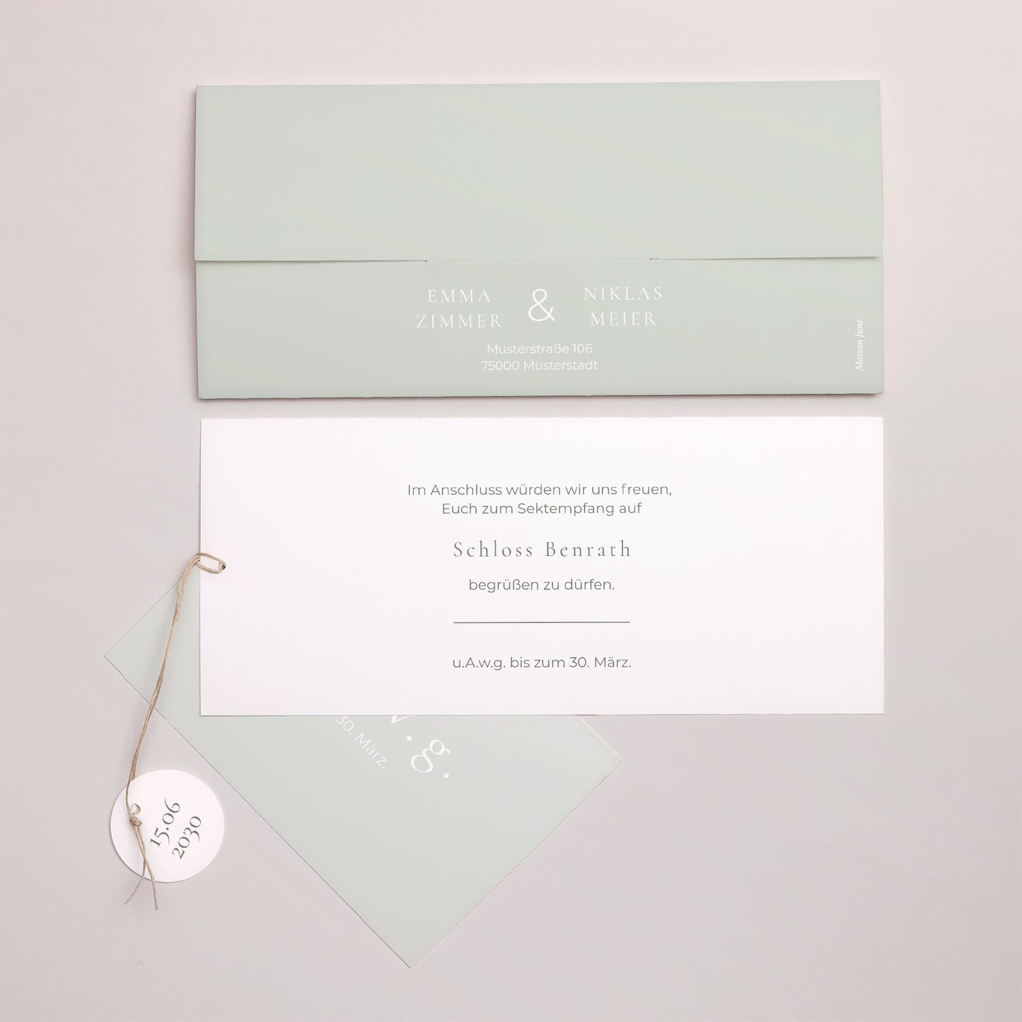 Hochzeitseinladung Mappe 2 Karten, Etikett Classico foto N° 4