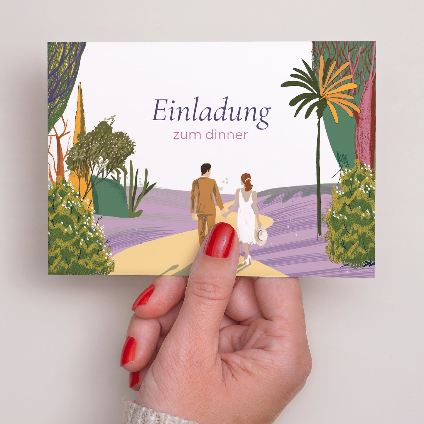 Beilegekarte Hochzeit Landschaft Flaneure foto N° 3
