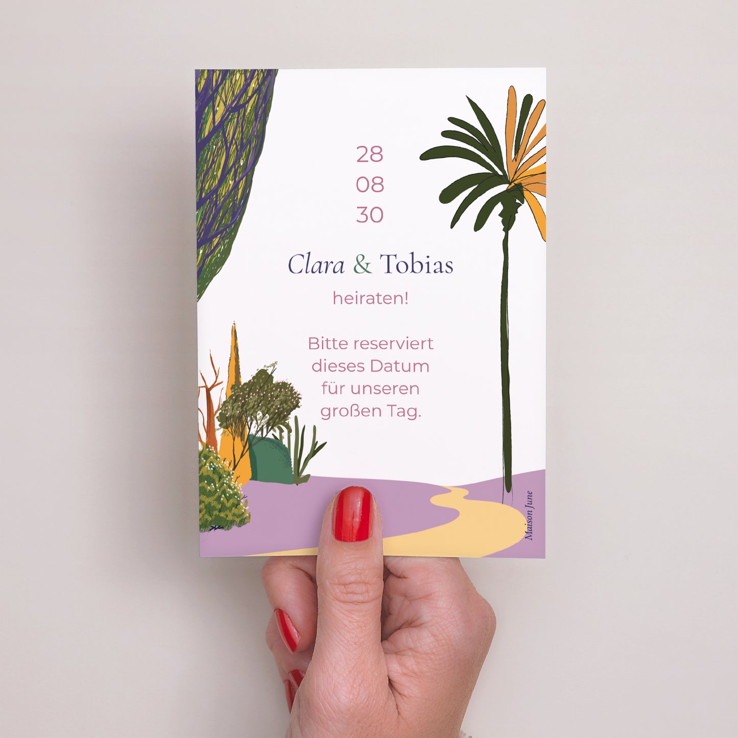 Save the date Karte Hochzeit Porträt Flaneure foto N° 3