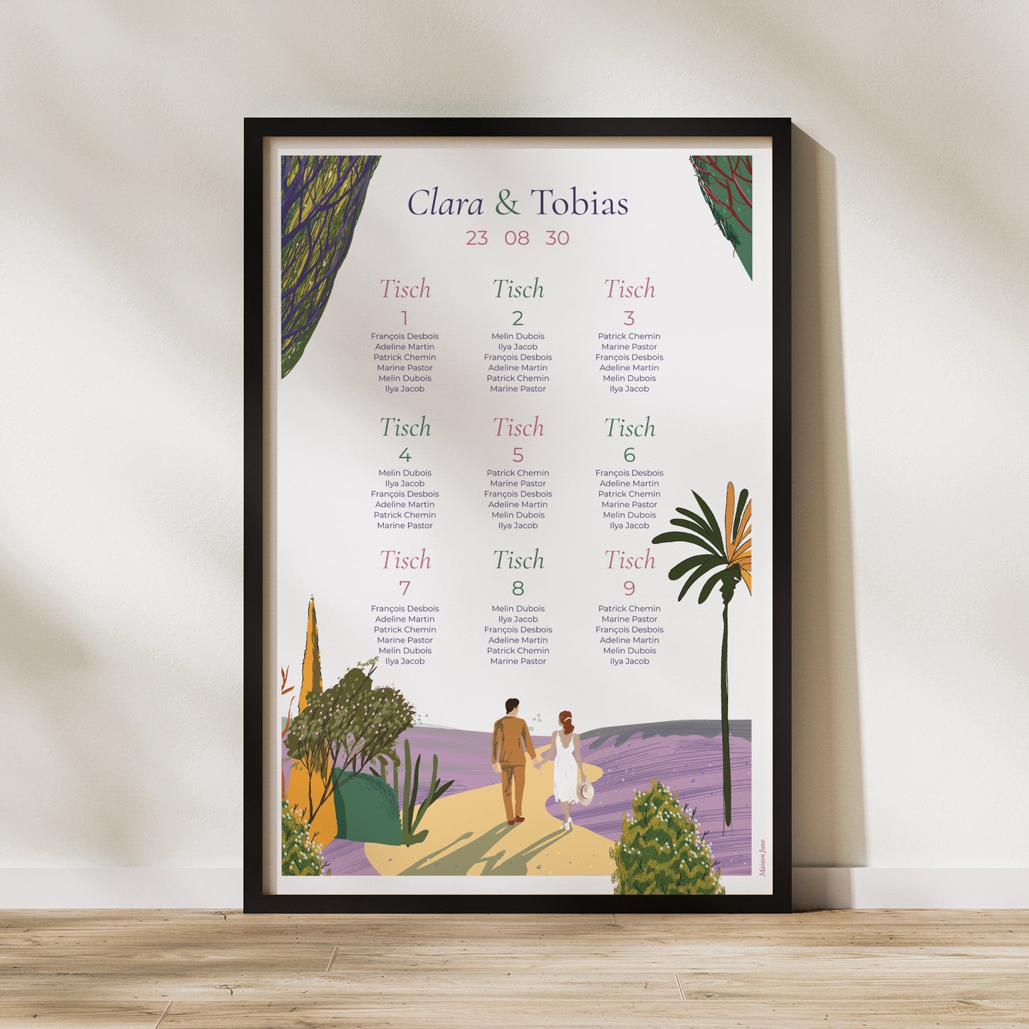 Poster Hochzeit Porträt 60 x 90 cm Flaneure foto N° 1