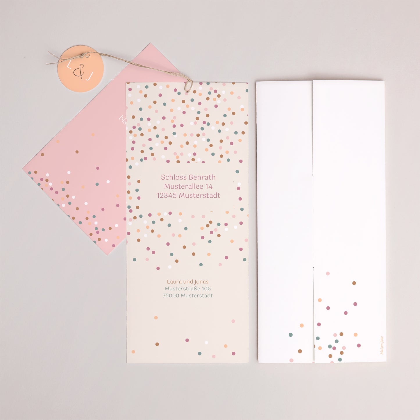 Hochzeitseinladung Portrait-Hülle 2 Karten, Etikett Umarmt foto N° 4