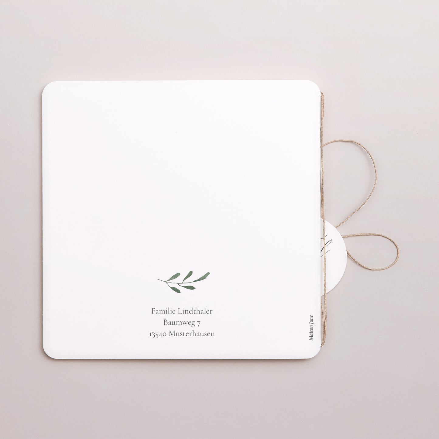 Geburtskarte Doppel-Quadrateinschlag, abgerundete Ecken, runde Etikette Der Aufbruch - Junge foto N° 3