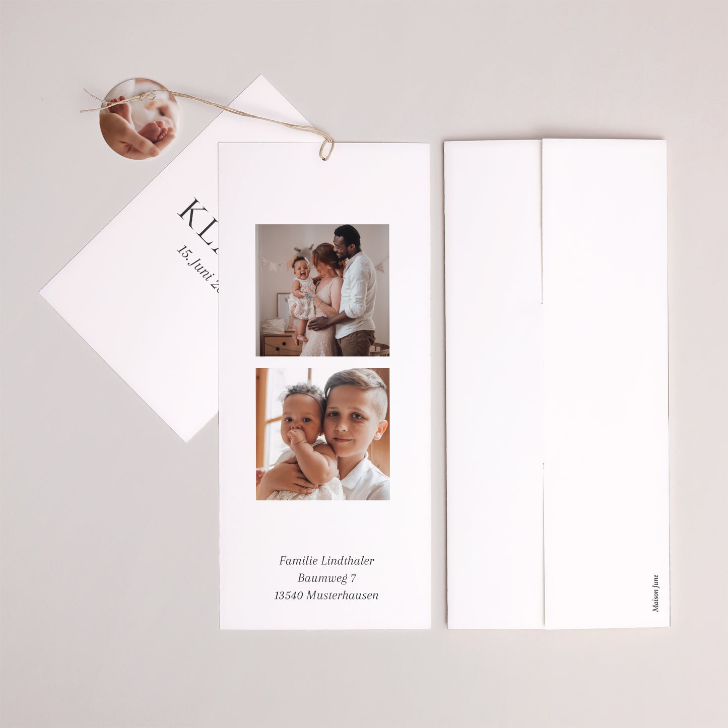 Geburtskarte Portrait-Hülle 2 Karten, Etikett Der Star bin ich. foto N° 4