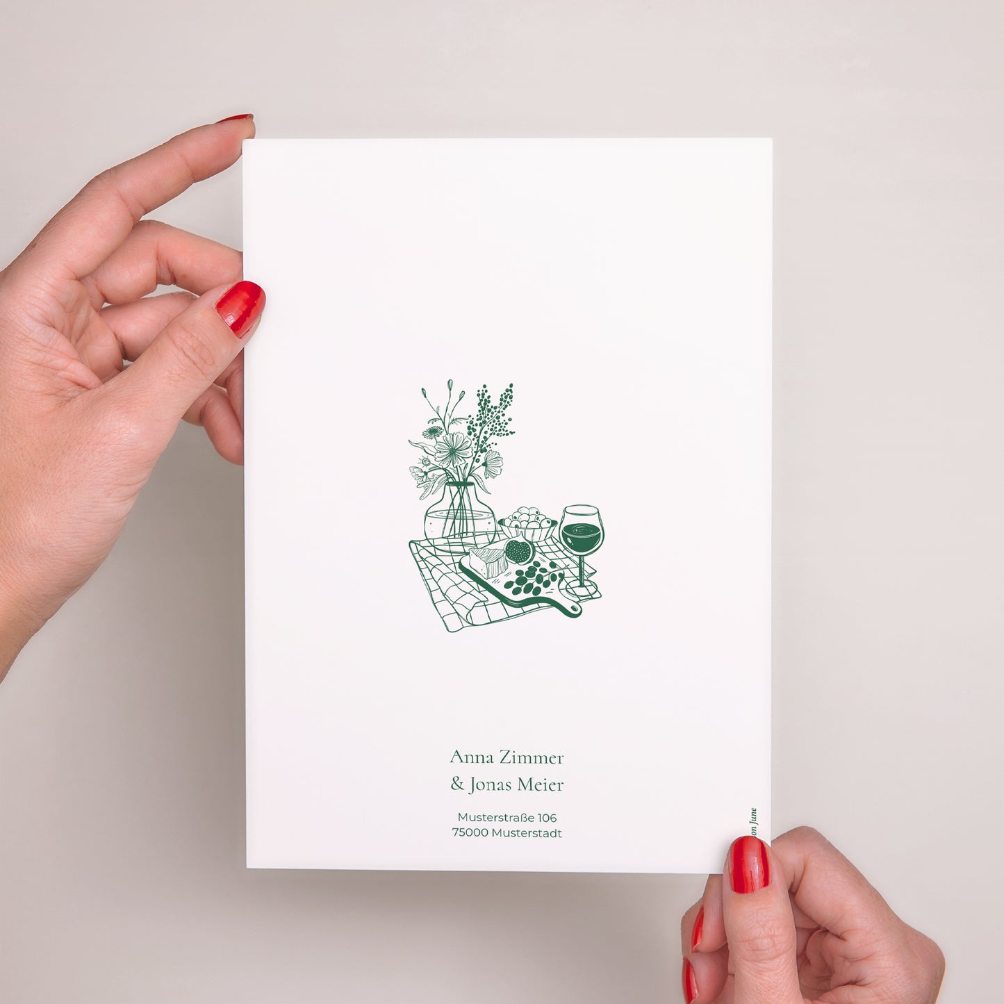 Hochzeitseinladung Porträt Willkommen an unserem Tisch. foto N° 3