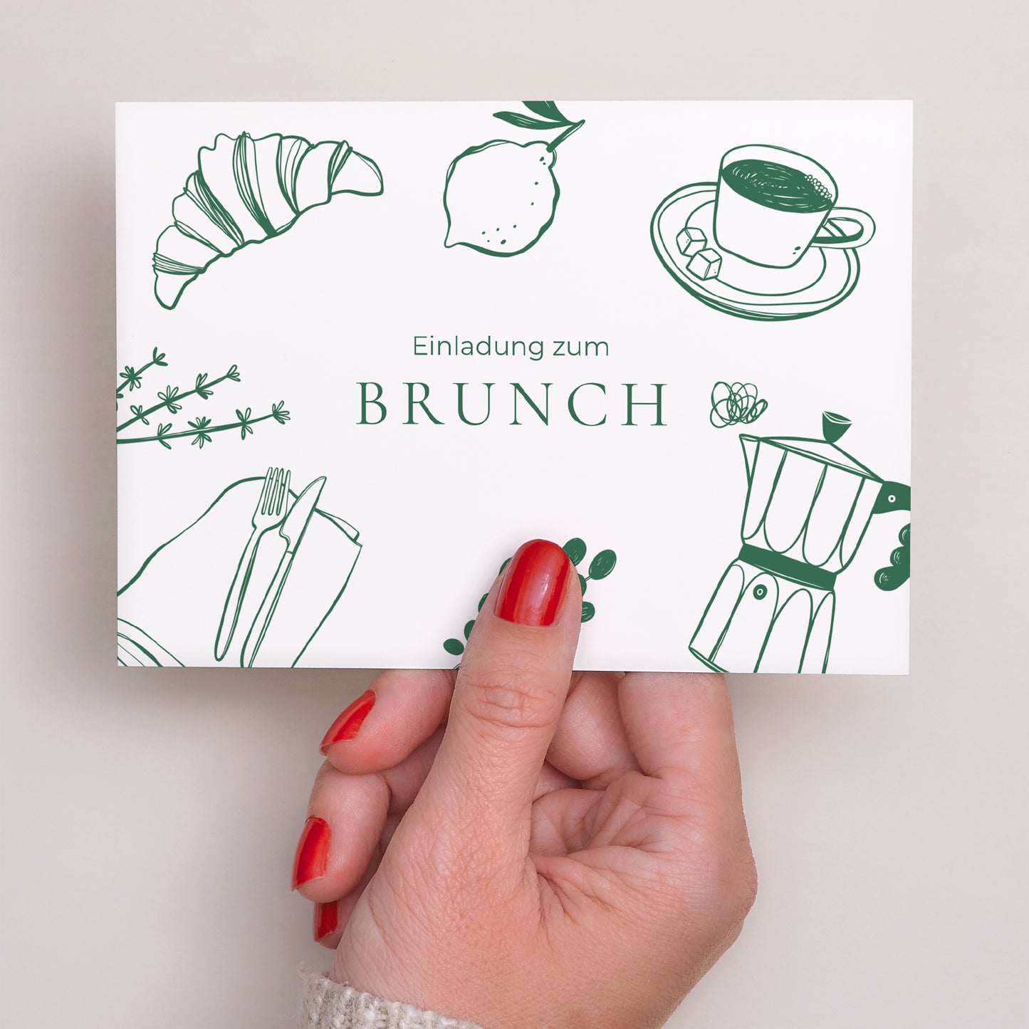 Einladungskarte Hochzeit Landschaft Willkommen an unserem Tisch. foto N° 3