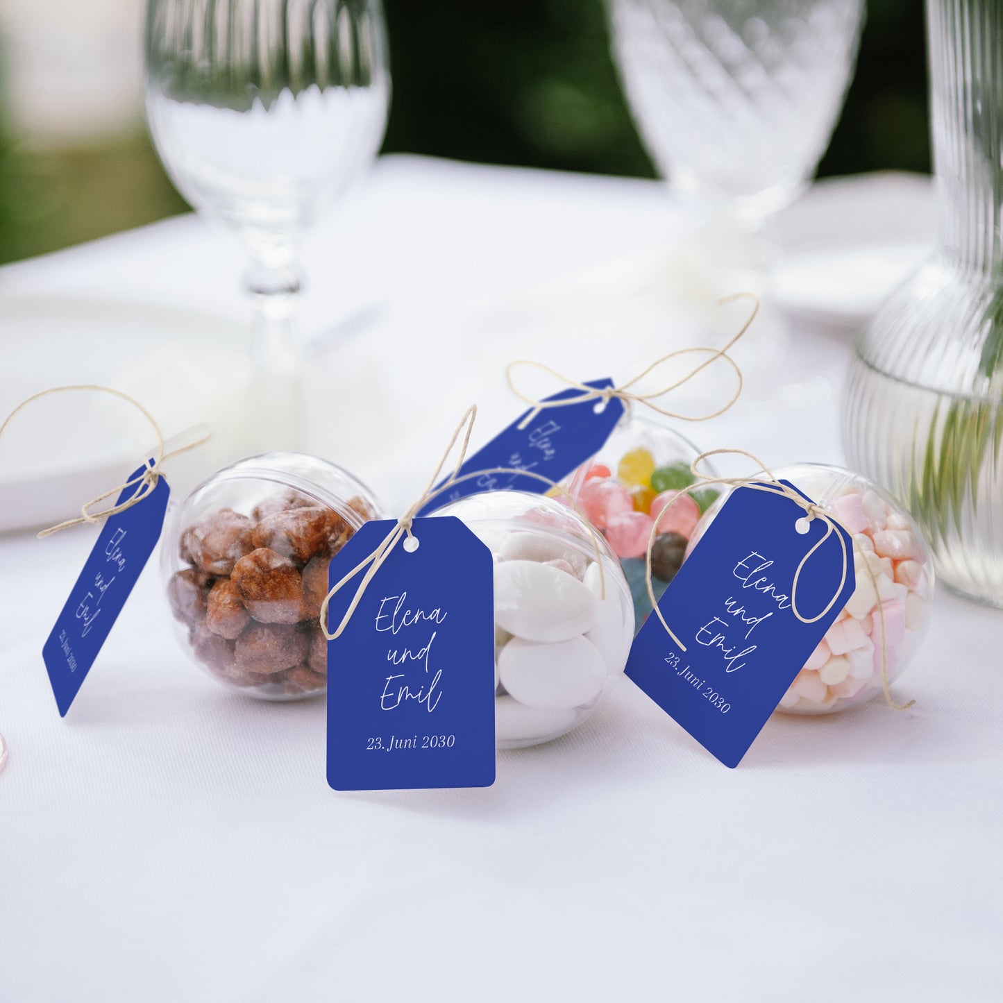 Geschenkbox Hochzeit Ball mit Wimpel-Etikett Feinschmecker-Festlichkeiten foto N° 2
