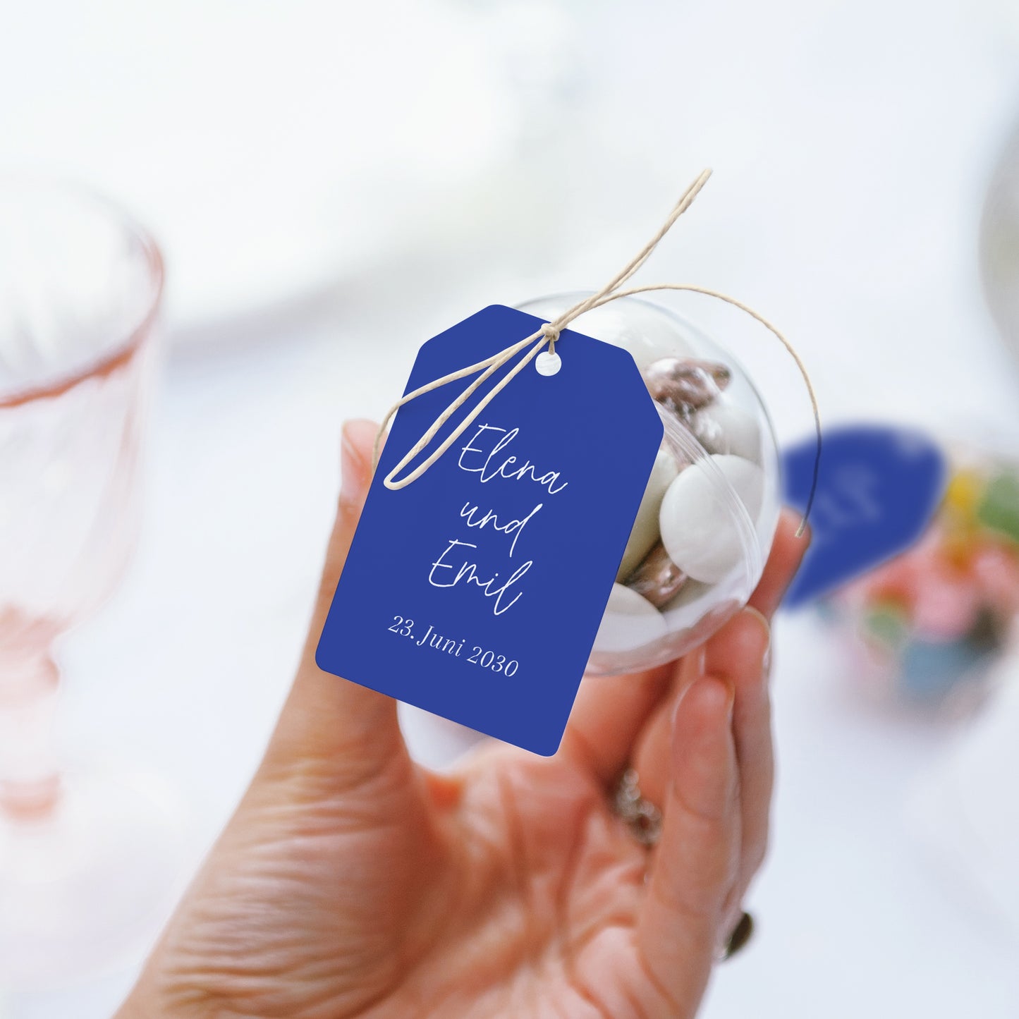 Geschenkbox Hochzeit Ball mit Wimpel-Etikett Feinschmecker-Festlichkeiten foto N° 3