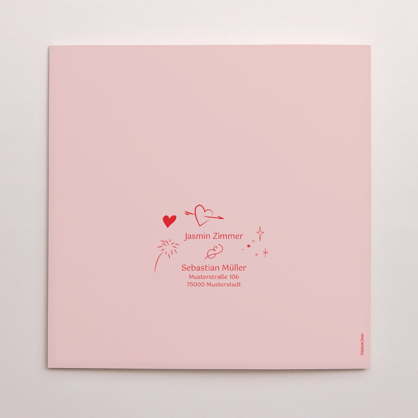 Hochzeitseinladung Doppelflügelfenster Liebeszeichnungen foto N° 3