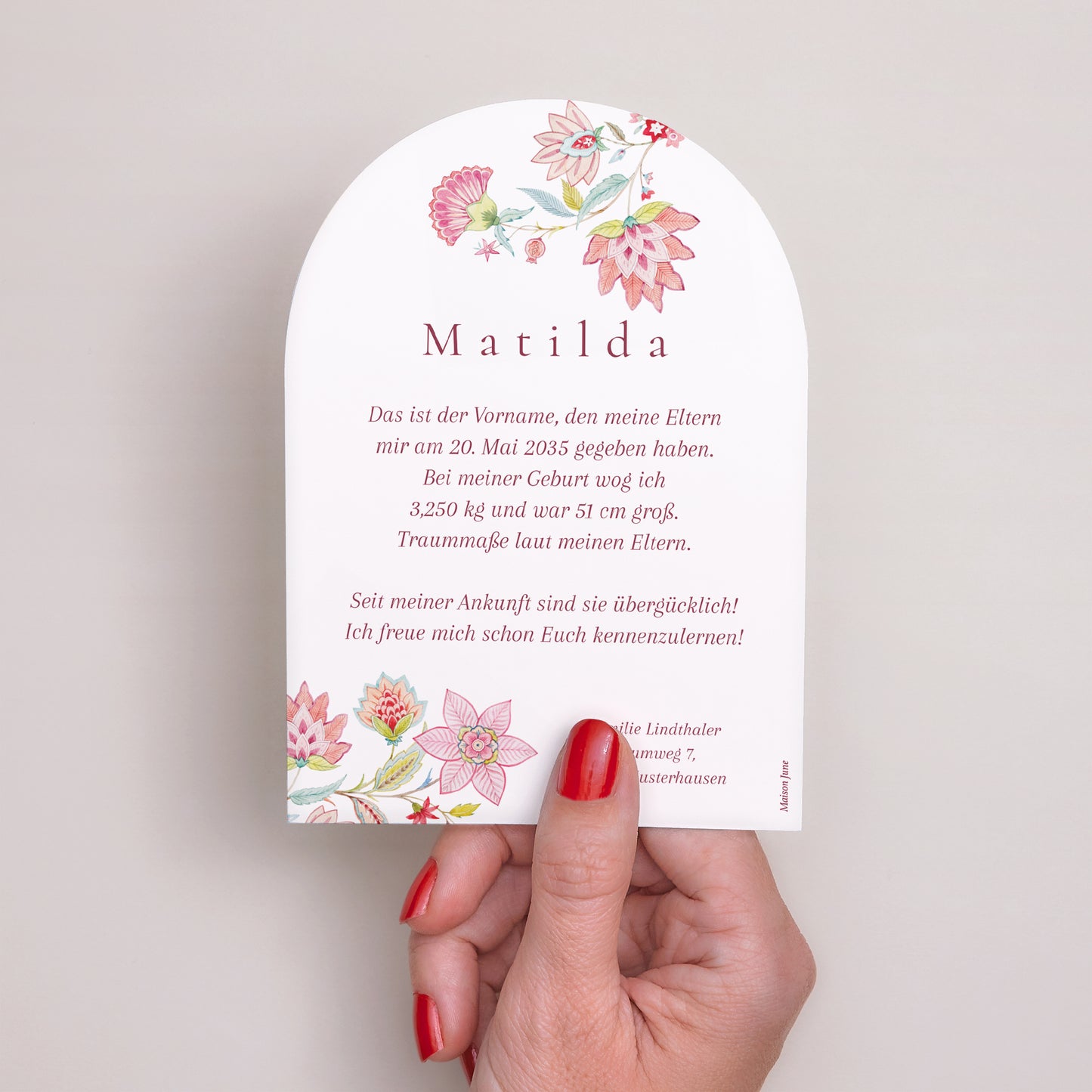 Geburtskarte Kleine Arche Kamae foto N° 3