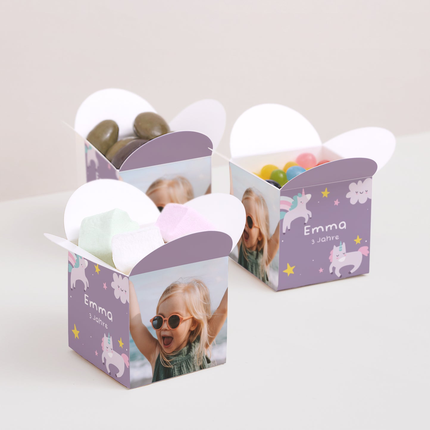 Mitgebsel-Box Kindergeburtstag Schmetterlingsöffnung Mein Einhorn foto N° 3