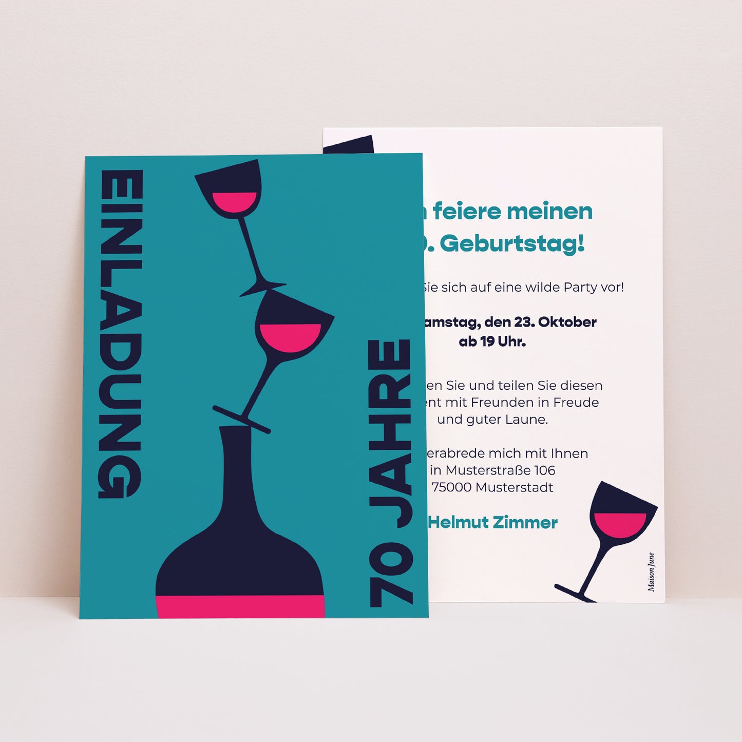 Beilegekarte Geburtstag Erwachsener Auf dein Wohl! foto N° 1