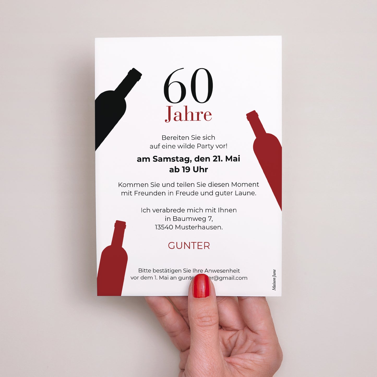 Beilegekarte Geburtstag Erwachsener Ein Grand Cru foto N° 3