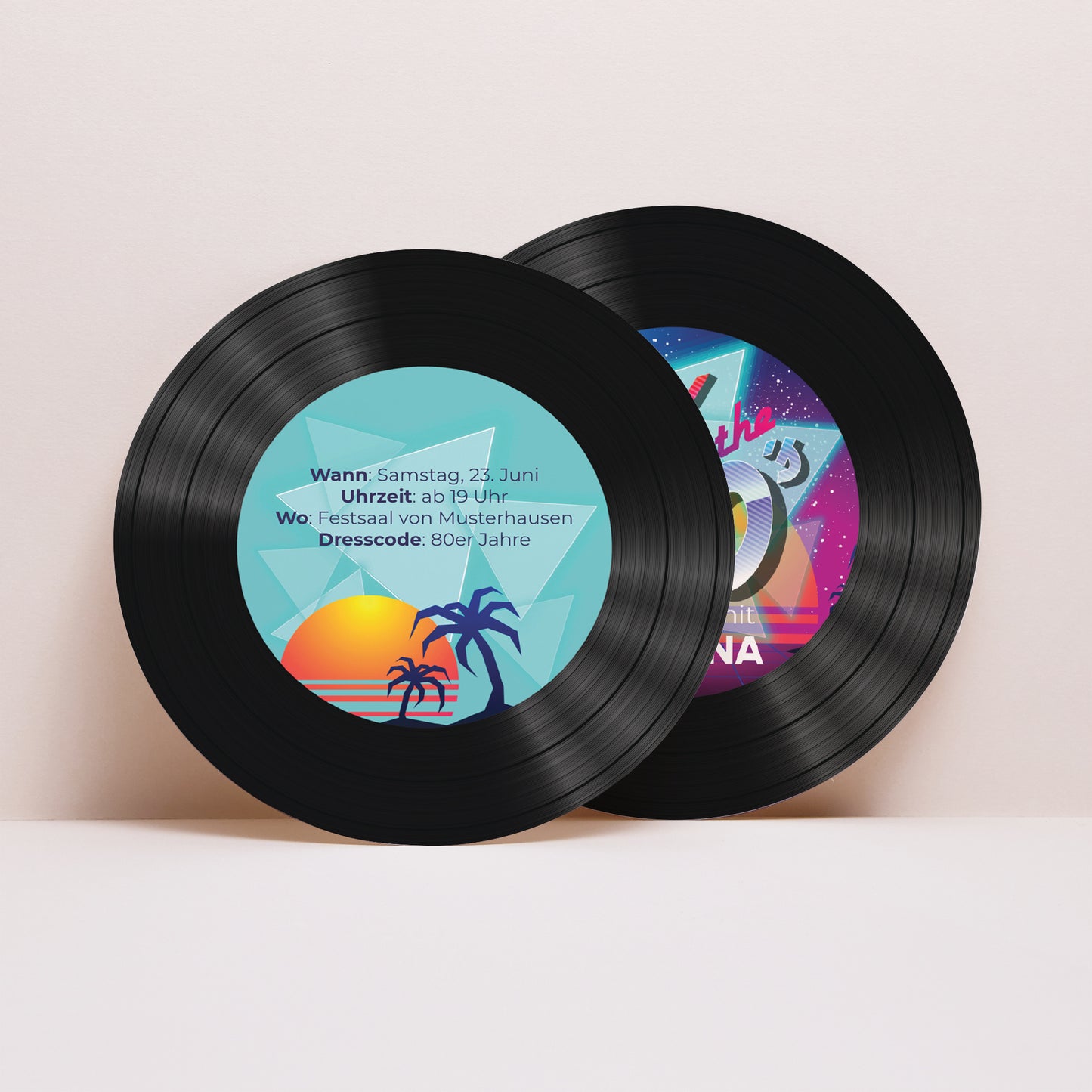 Einladungskarte Geburtstag Schallplattenhülle Zurück in die 80er foto N° 4