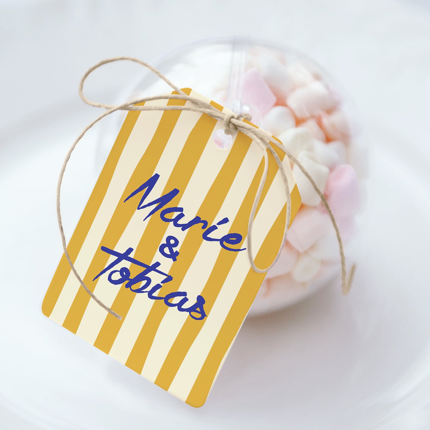 Geschenkbox Hochzeit Ball mit Wimpel-Etikett Wie ein Sommergefühl foto N° 1