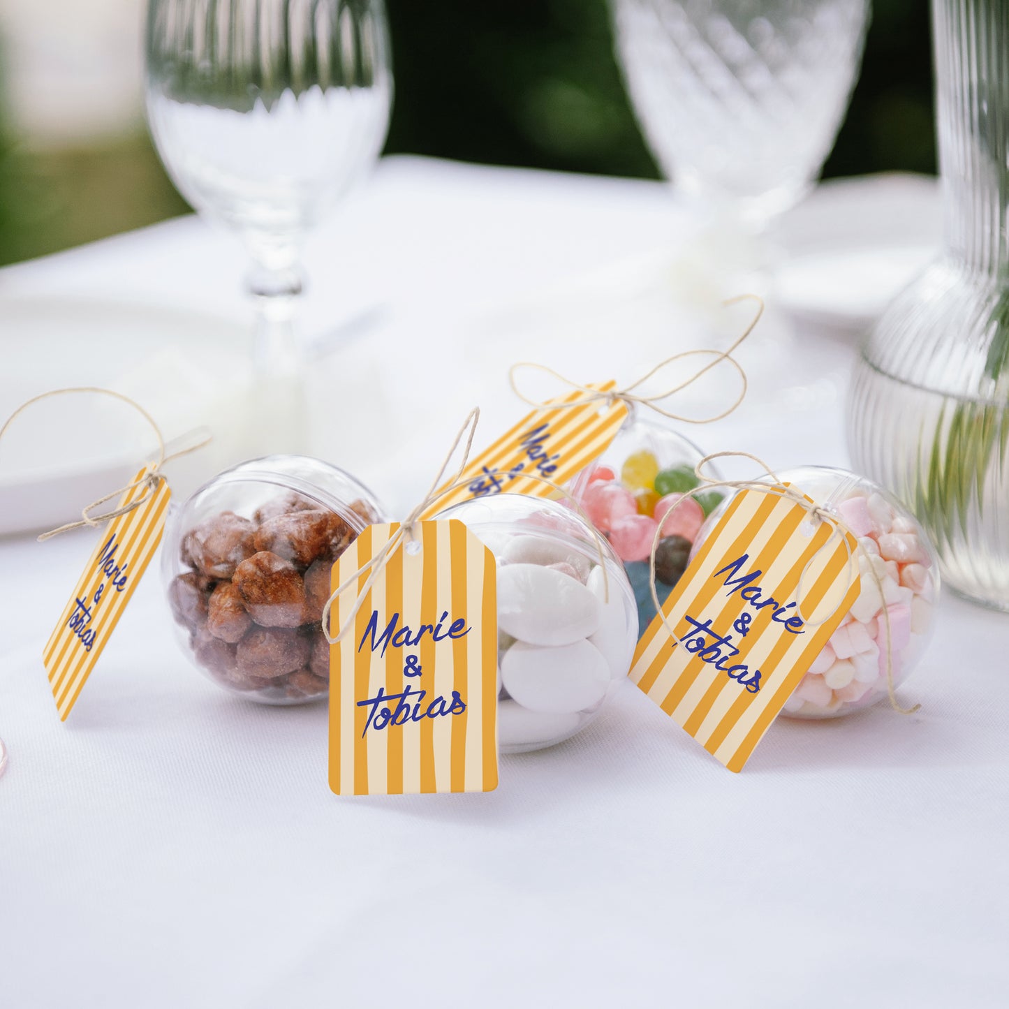 Geschenkbox Hochzeit Ball mit Wimpel-Etikett Wie ein Sommergefühl foto N° 2