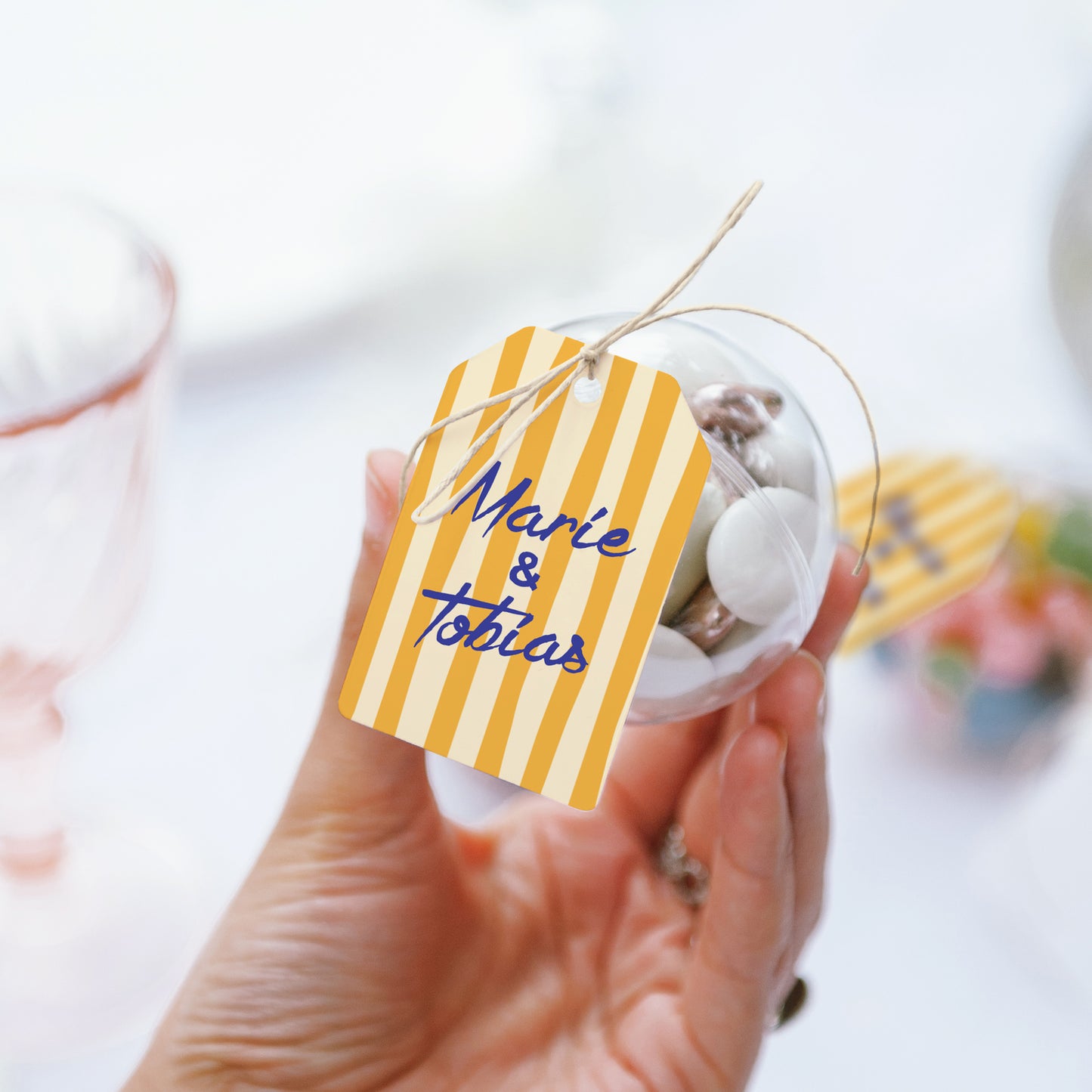 Geschenkbox Hochzeit Ball mit Wimpel-Etikett Wie ein Sommergefühl foto N° 3