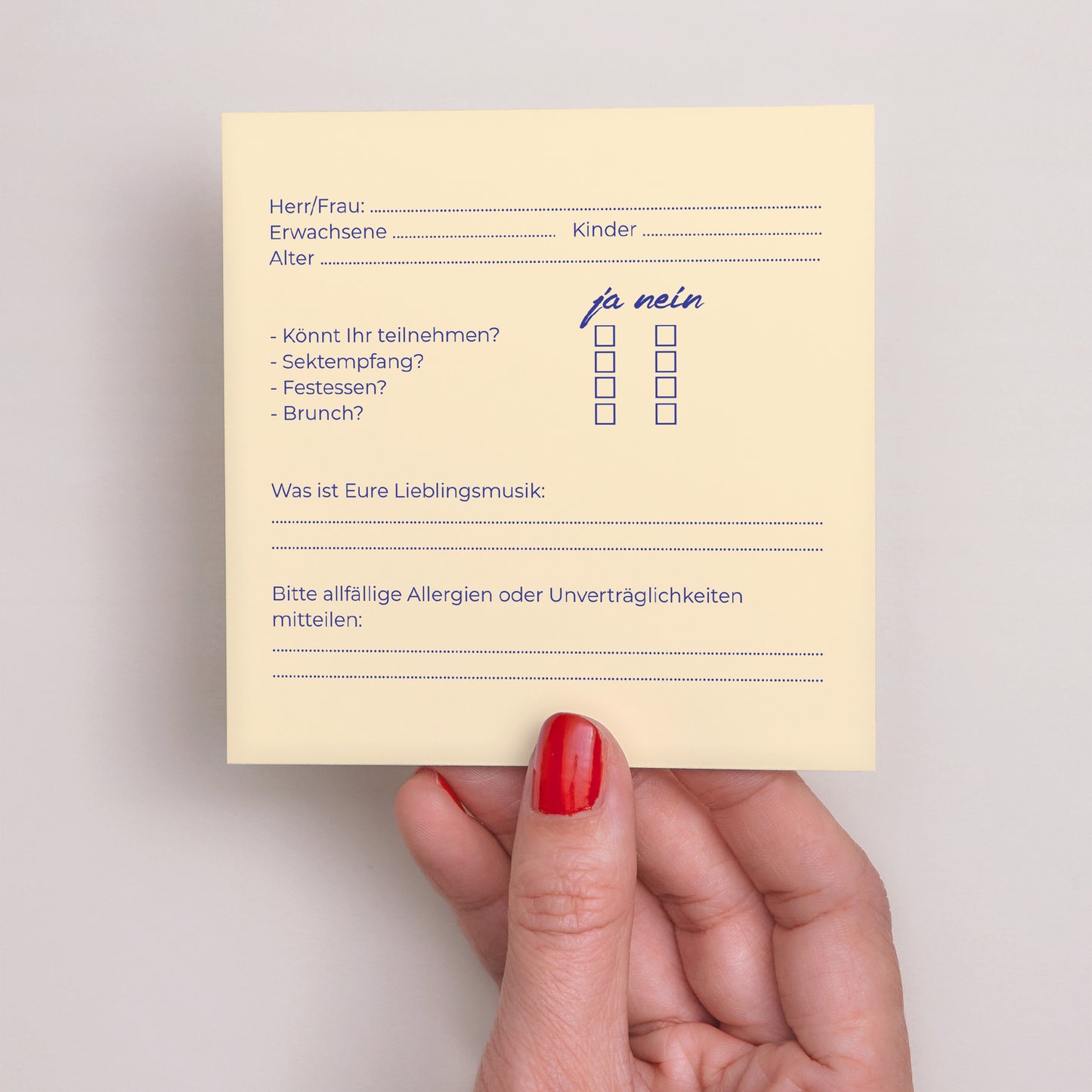 Antwortkarte Hochzeit Quadrat Wie ein Sommergefühl foto N° 3