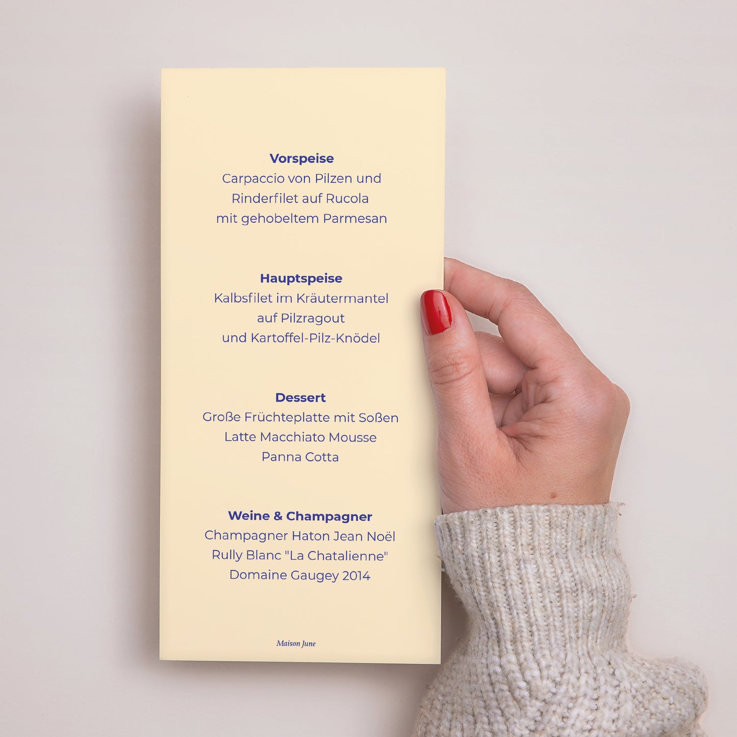 Menükarte Hochzeit Panoramatisches Porträt Wie ein Sommergefühl foto N° 3