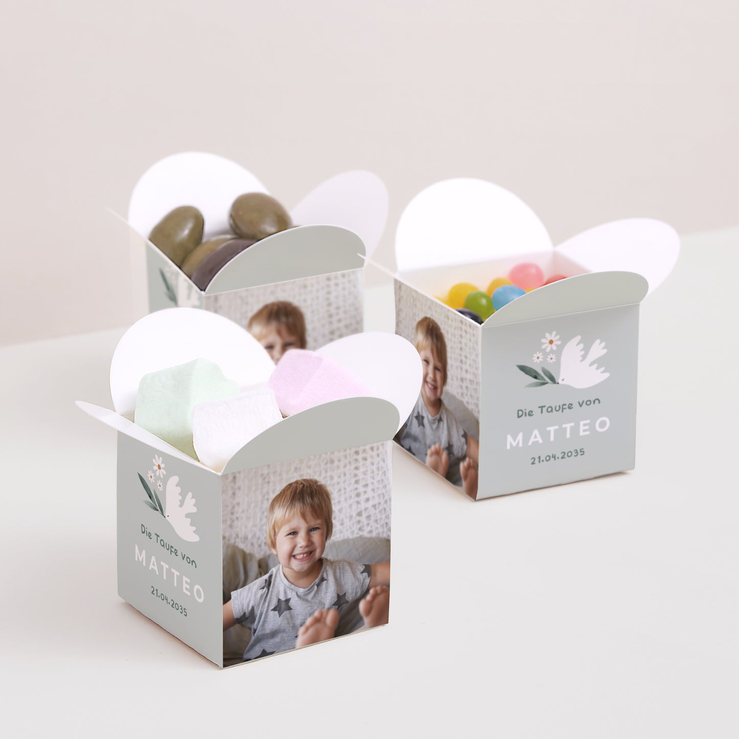 Geschenkbox Taufe Schmetterlingsöffnung Zarte Krone foto N° 3