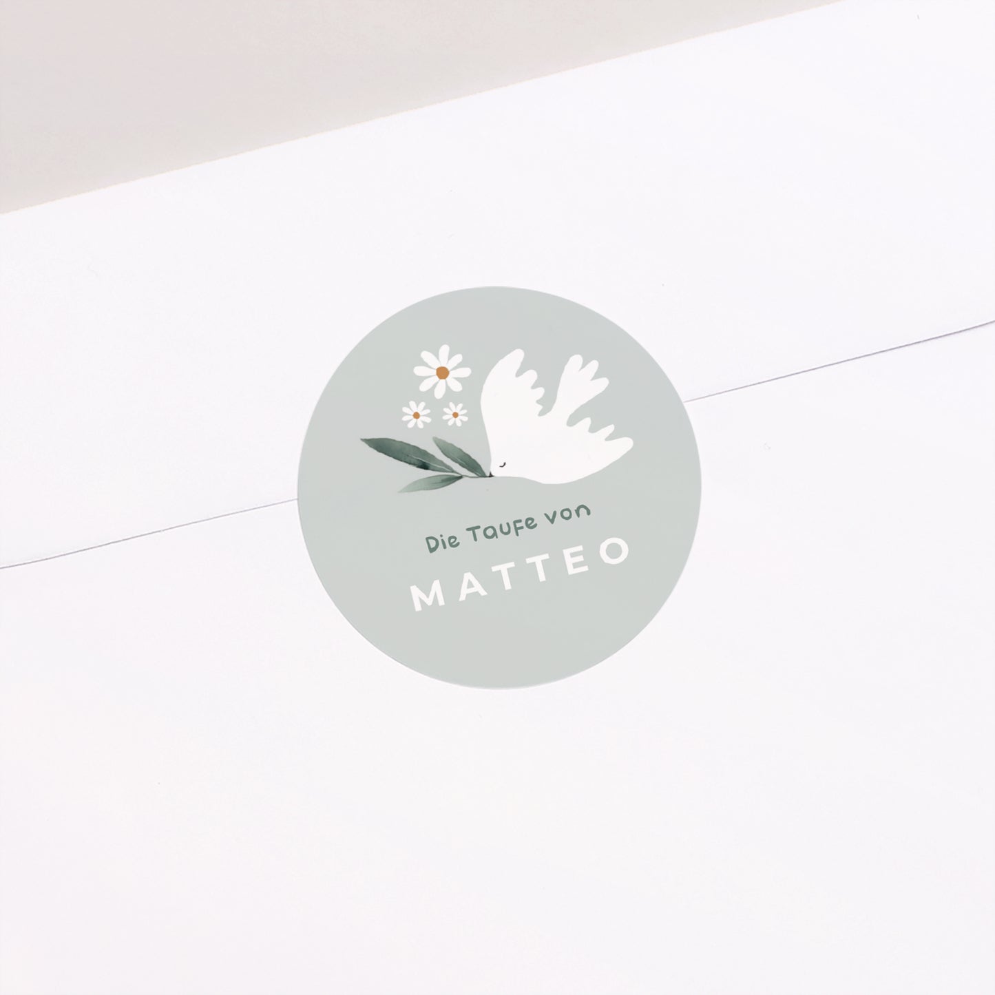 Sticker Taufe Rund Zarte Krone foto N° 1