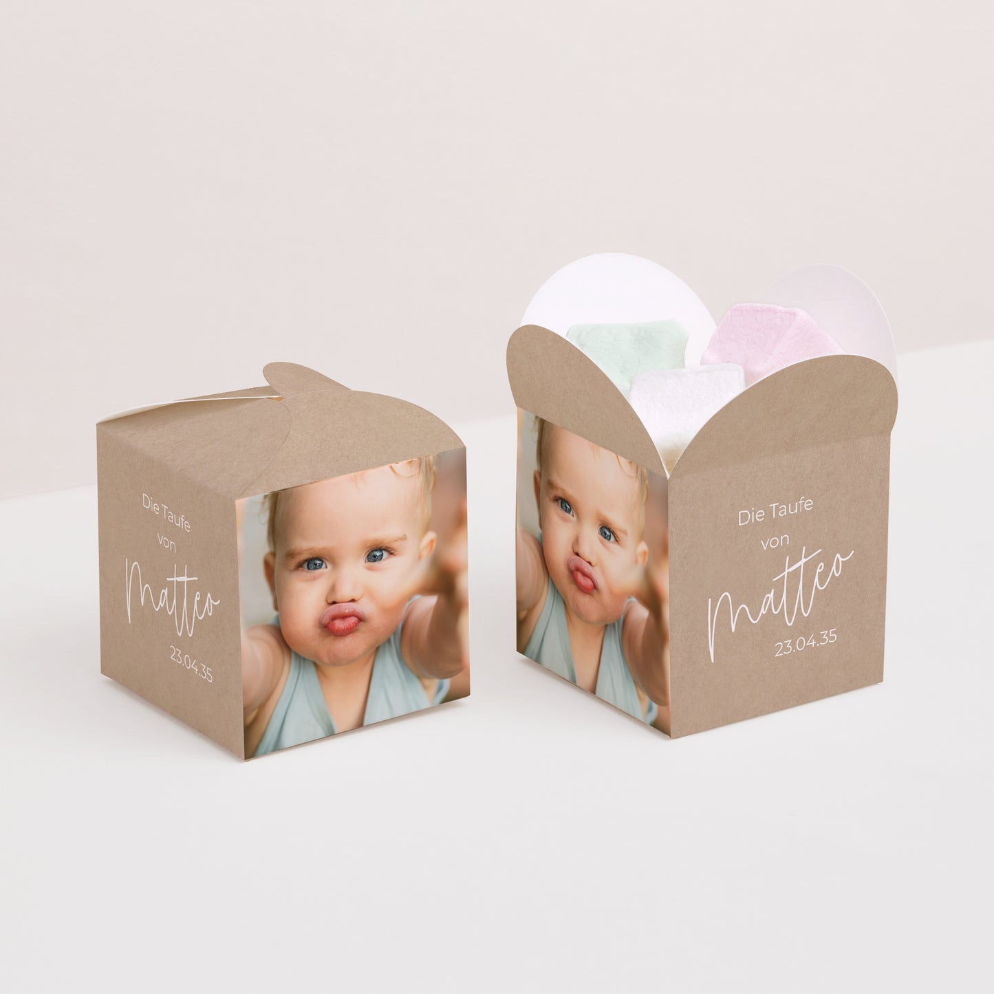 Geschenkbox Taufe Schmetterlingsöffnung Einzelbaby foto N° 2