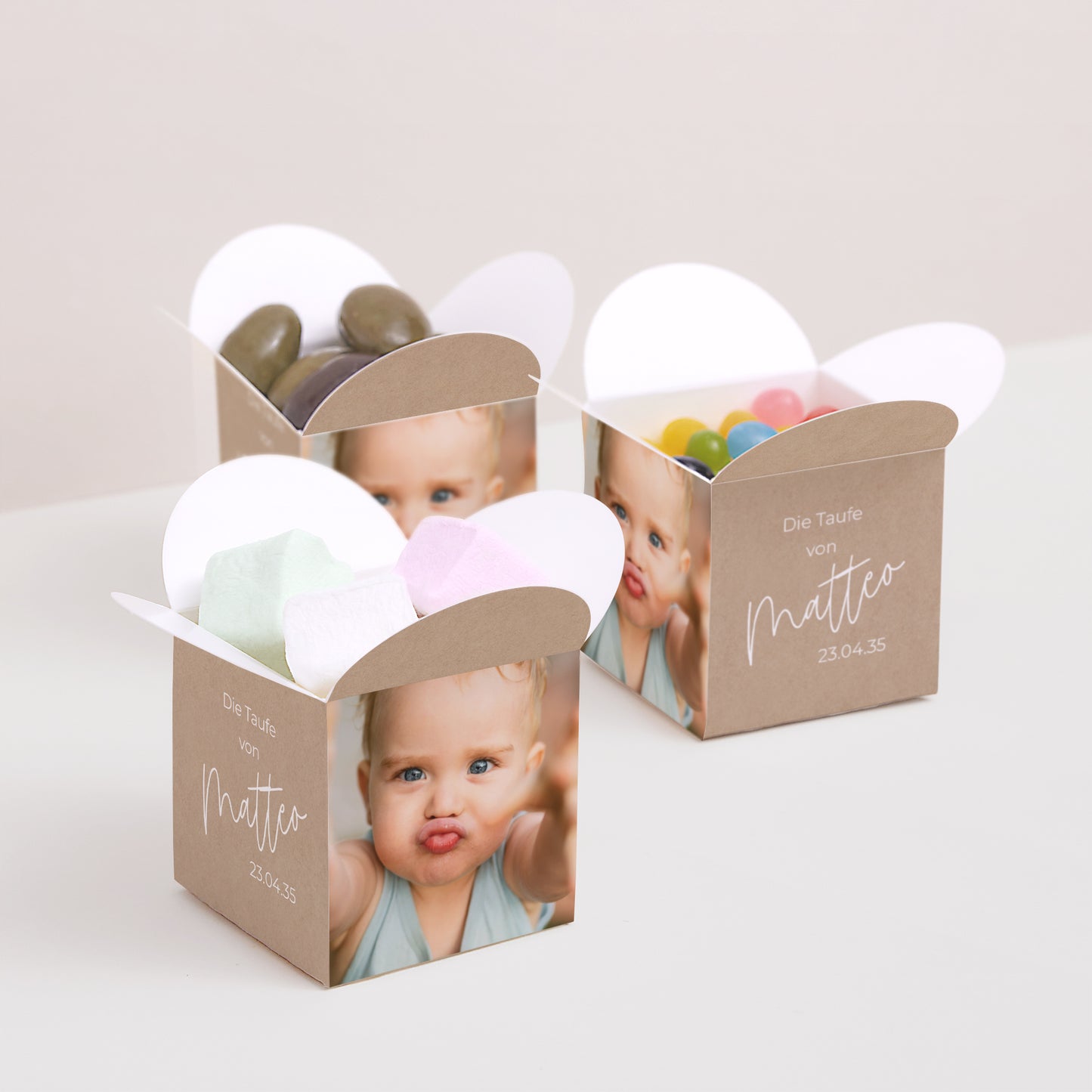 Geschenkbox Taufe Schmetterlingsöffnung Einzelbaby foto N° 3