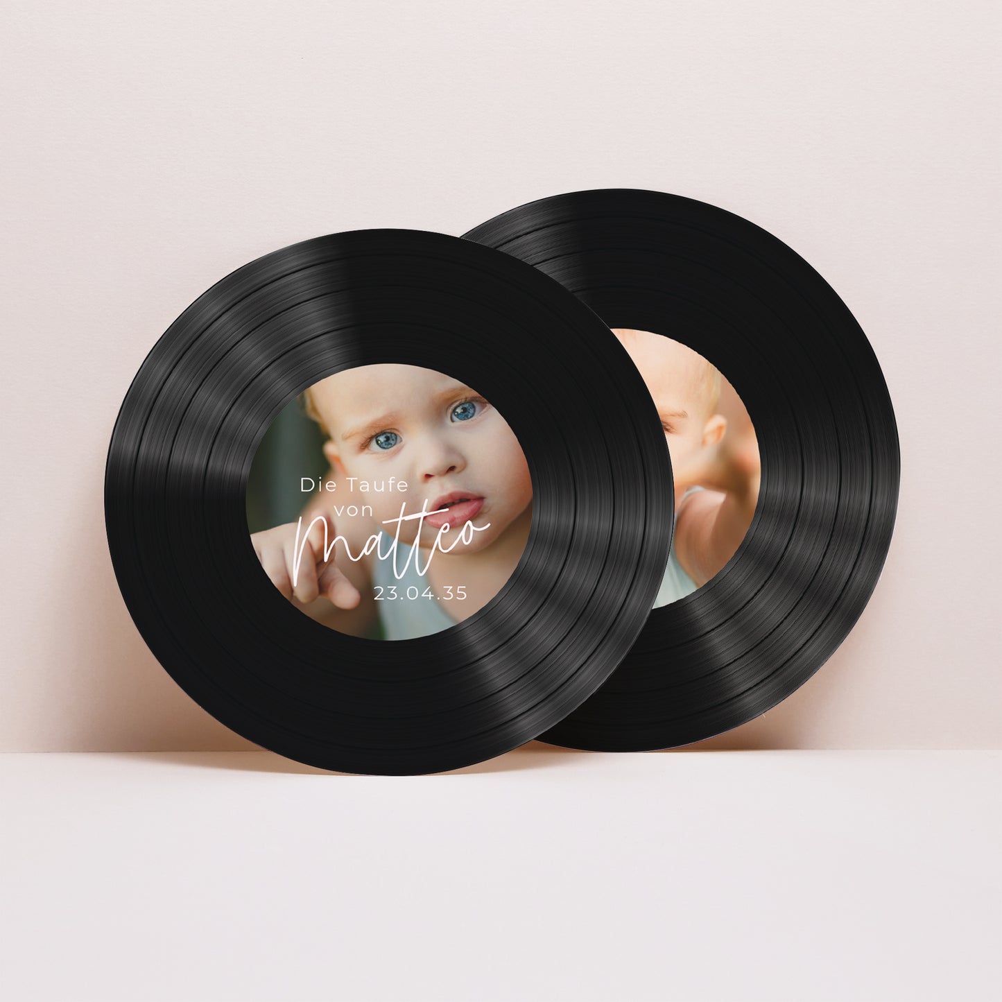 Taufeinladung Schallplattenhülle Einzelbaby foto N° 4