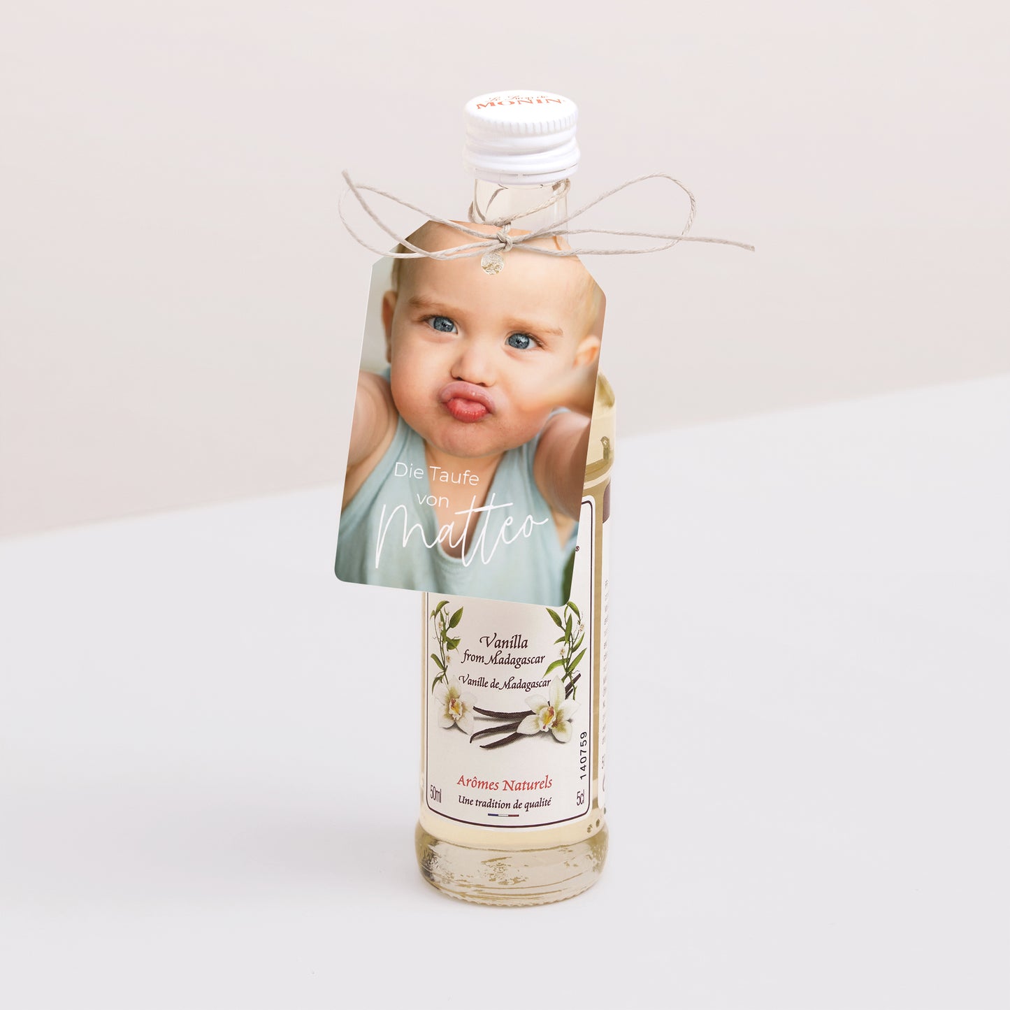 Vorgelochtes Etikett Taufe Fähnchen Einzelbaby foto N° 3